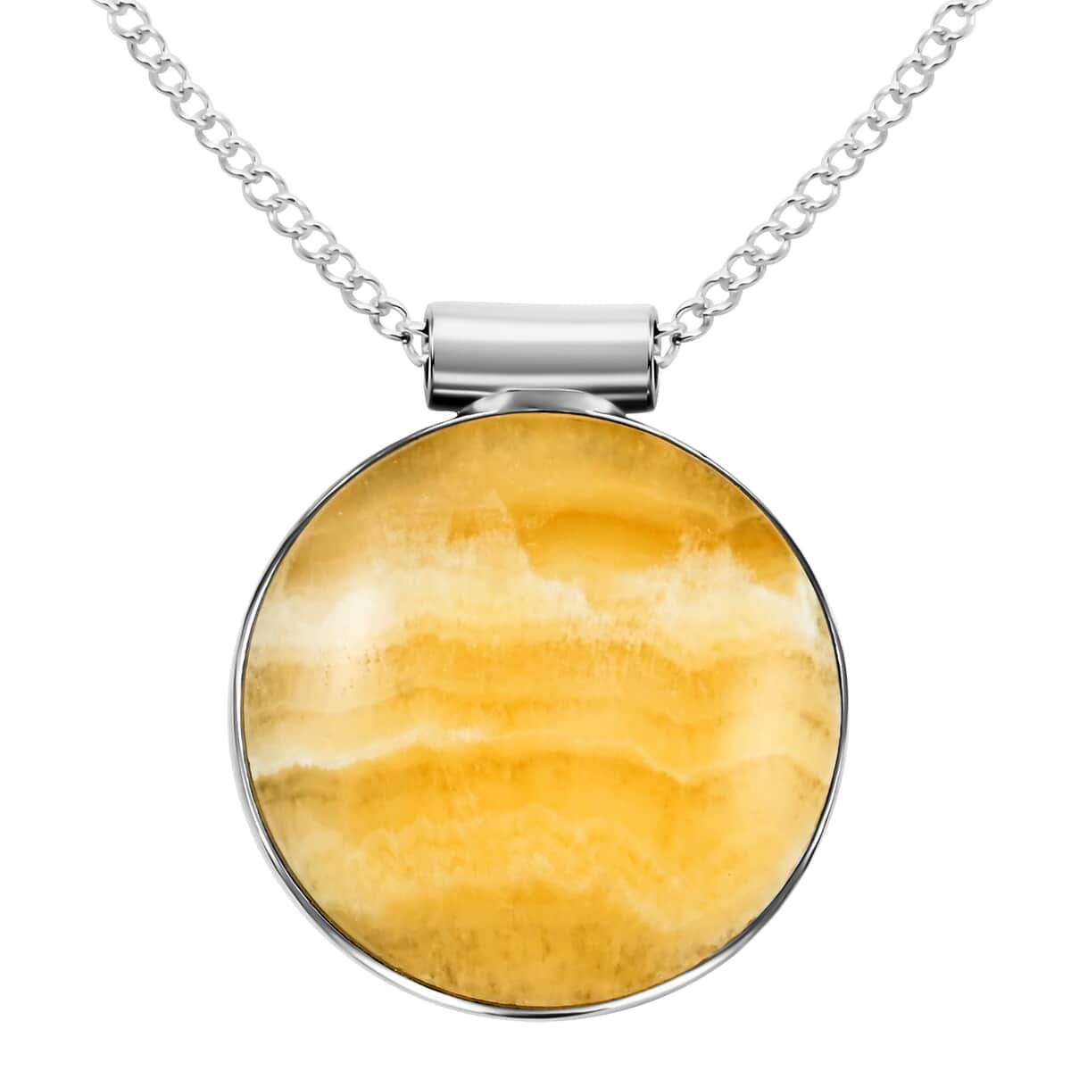 Aragonite Pendant Necklace 18 Inches in Silvertone 9.90 ctw image number 0