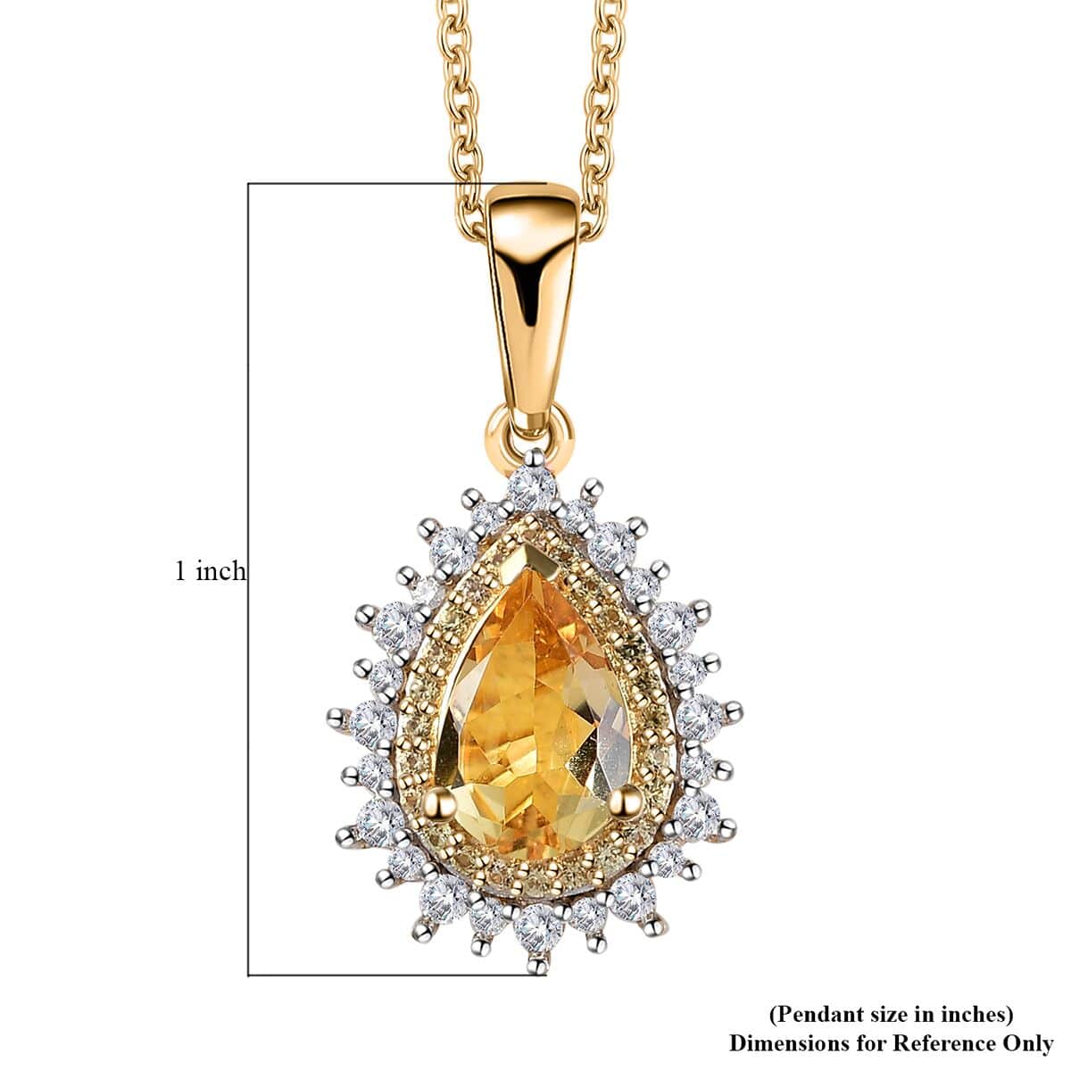 Brazilian Sunfire Beryl and Multi Gemstone Double Halo Pendant Necklace 20 Inches in Vermeil Yellow Gold Over Sterling Silver 1.60 ctw image number 6