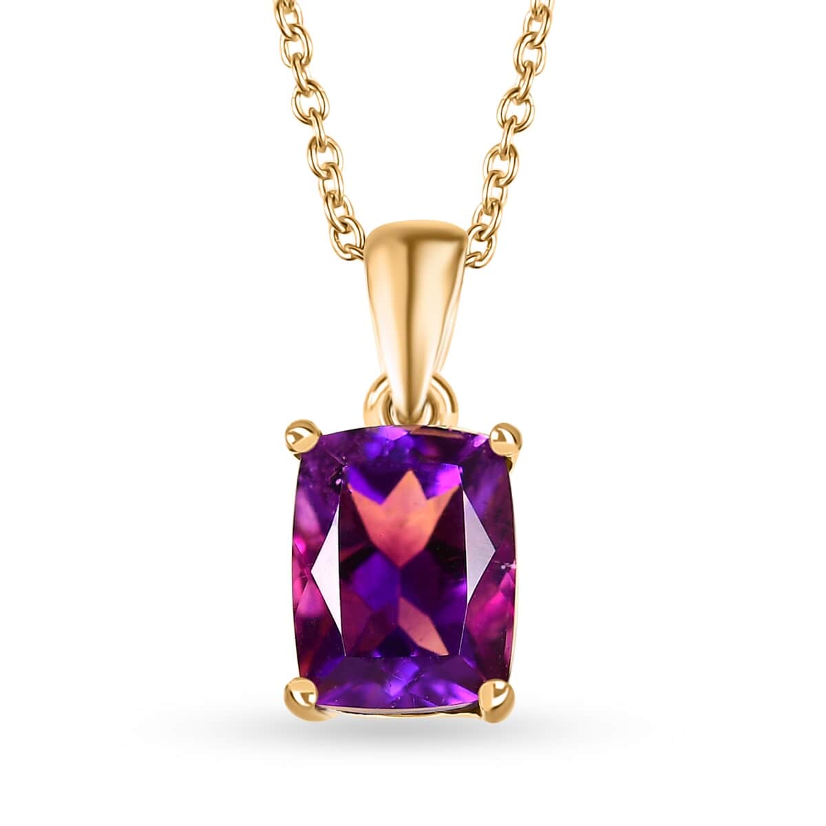 AAA Moroccan Amethyst Ring and Pendant Necklace 20 Inches in Vermeil Yellow Gold Over Sterling Silver 4.30 ctw image number 6