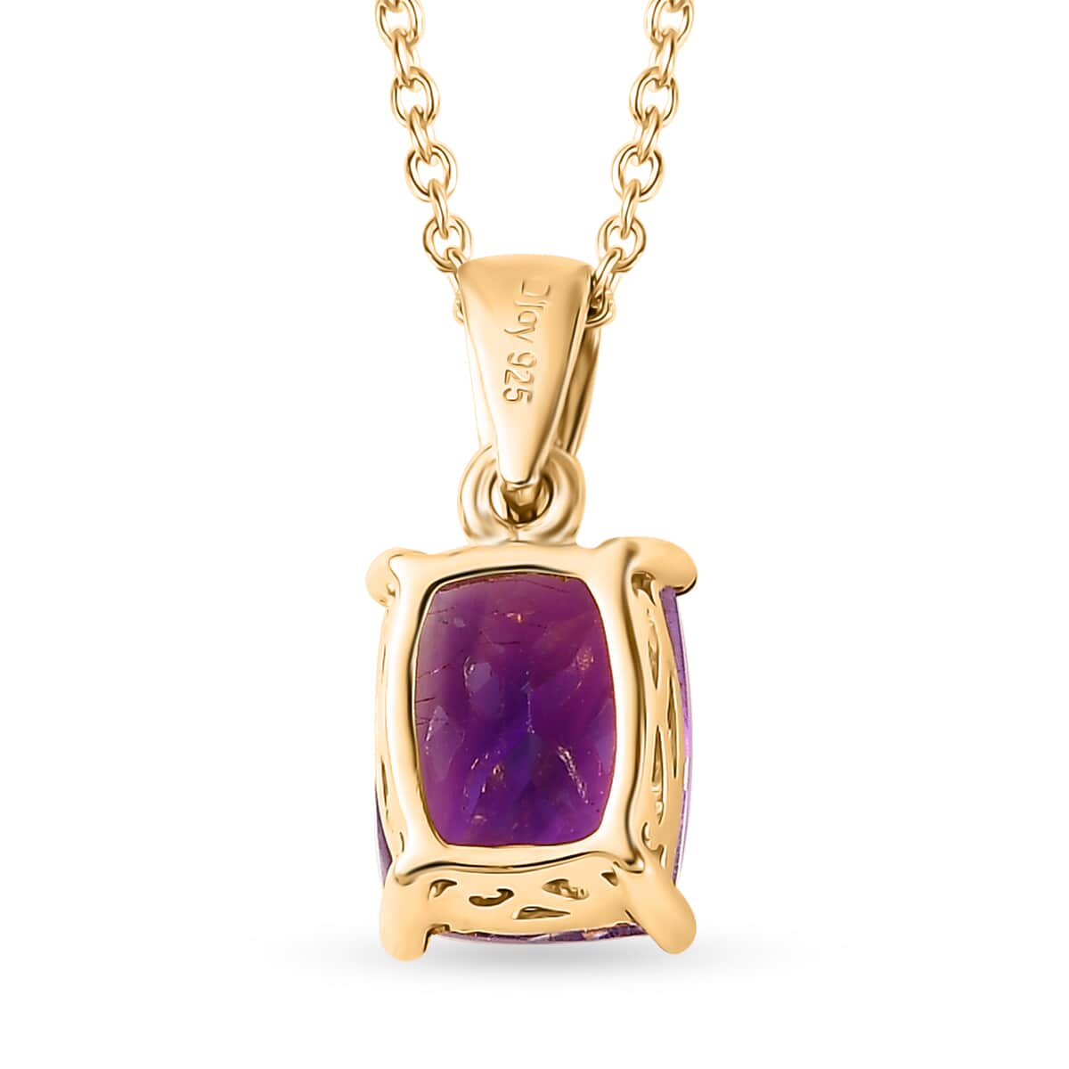 AAA Moroccan Amethyst Ring and Pendant Necklace 20 Inches in Vermeil Yellow Gold Over Sterling Silver 4.30 ctw image number 8