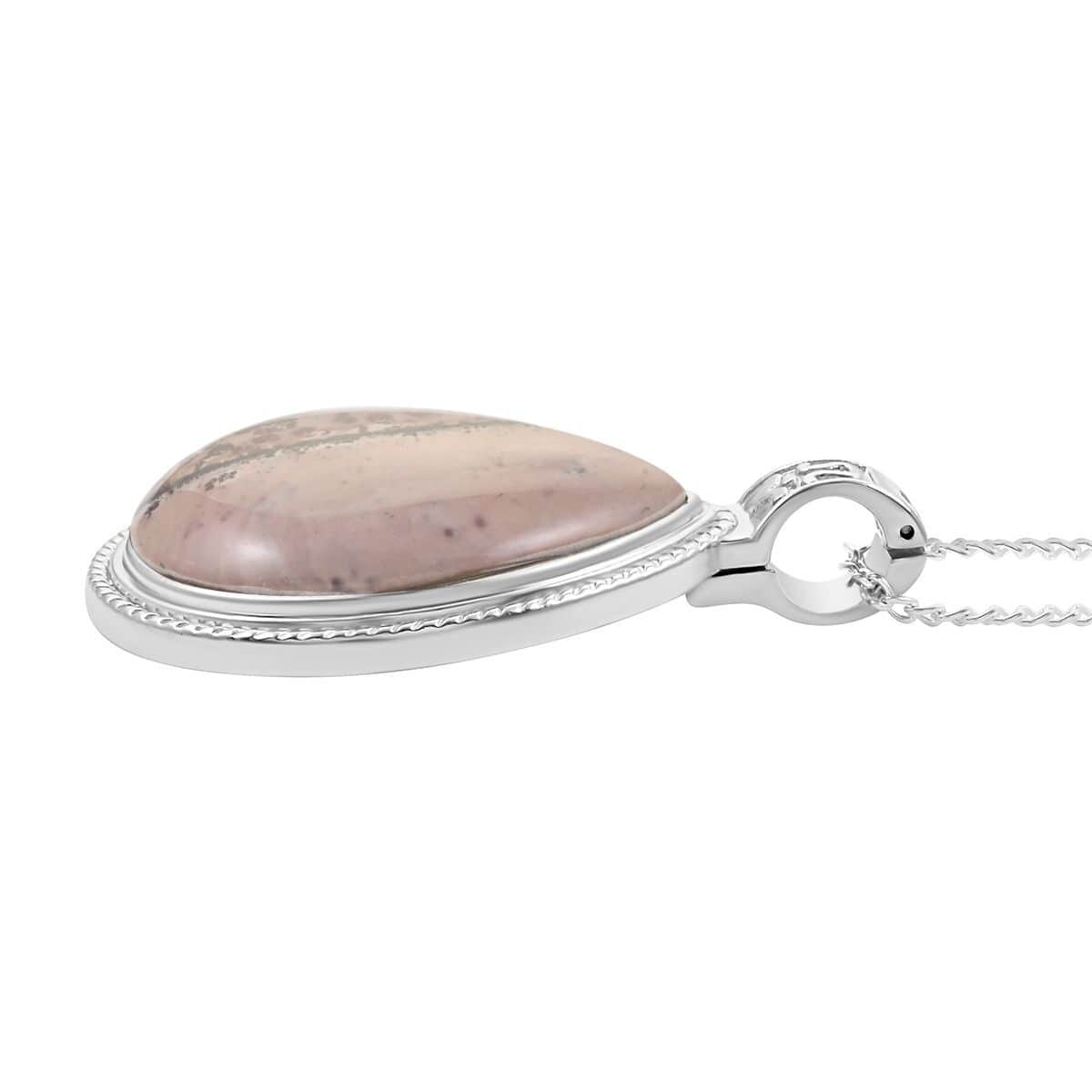 Purple Kiwi Quartz Pear Magnetic Pendant Necklace (18 Inches) in Silvertone 22.50 ctw image number 3