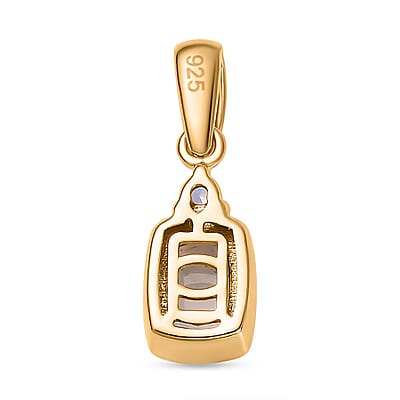 Ethiopian Welo Opal and Tanzanite 1.38 ctw Ring (Size 8.0) and Pendant in Vermeil Yellow Gold Over Sterling Silver