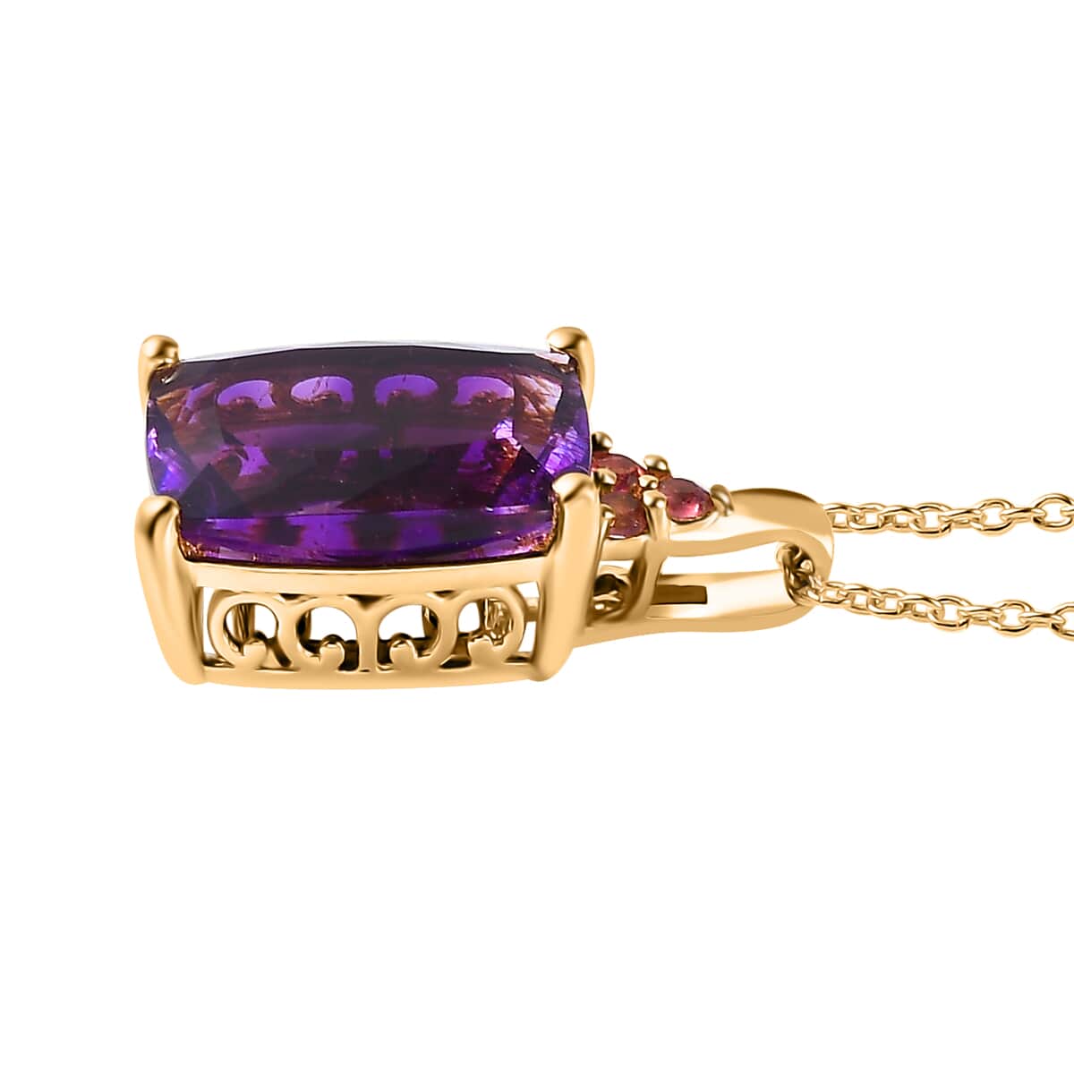 AAA Moroccan Amethyst, Ofiki Rubellite Pendant Necklace (20 Inches) in 18K Vermeil YG Over Sterling Silver 7.00 ctw image number 3