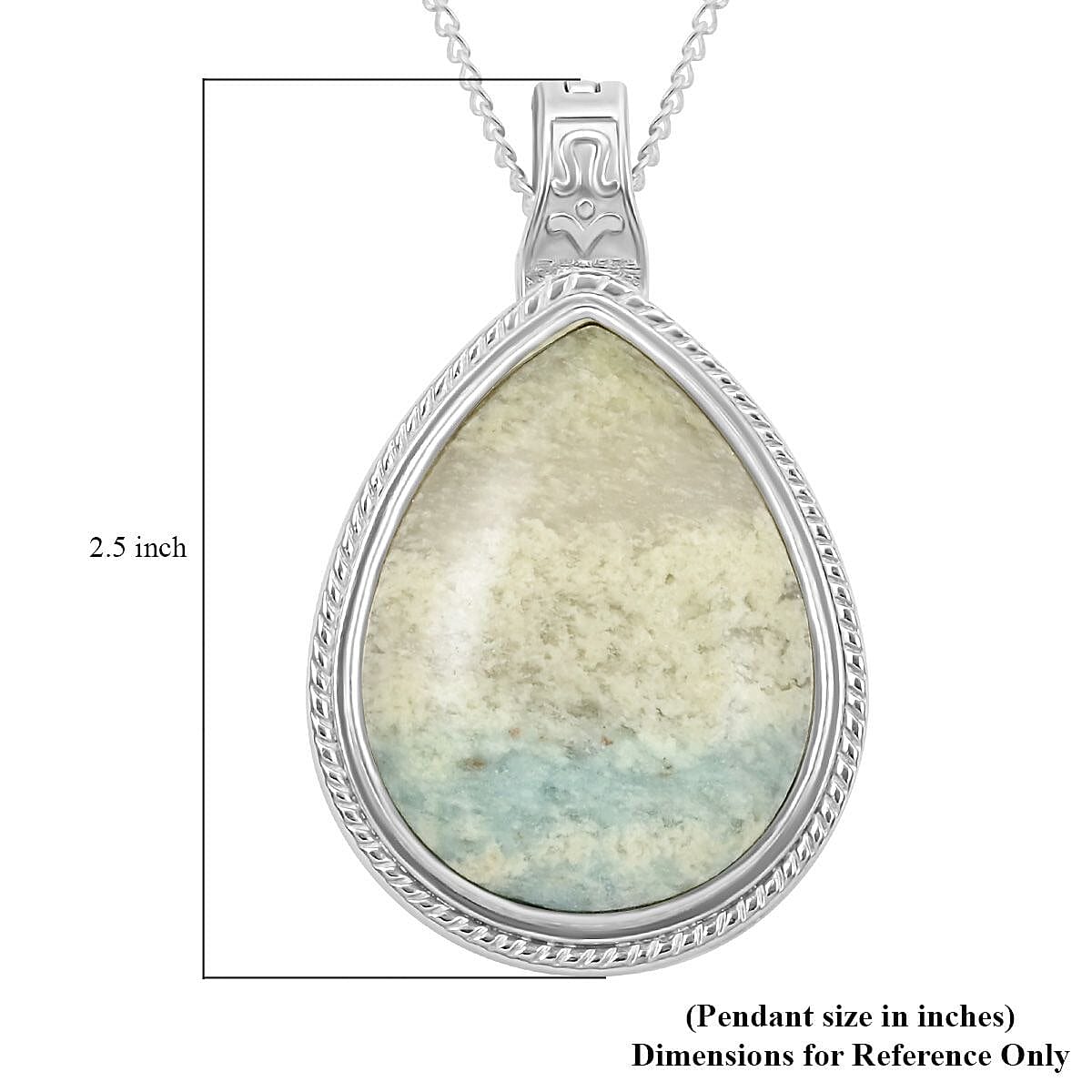 Aquamarine Quartz Drop Magnetic Pendant Necklace 18 Inches in Silvertone 22.40 ctw