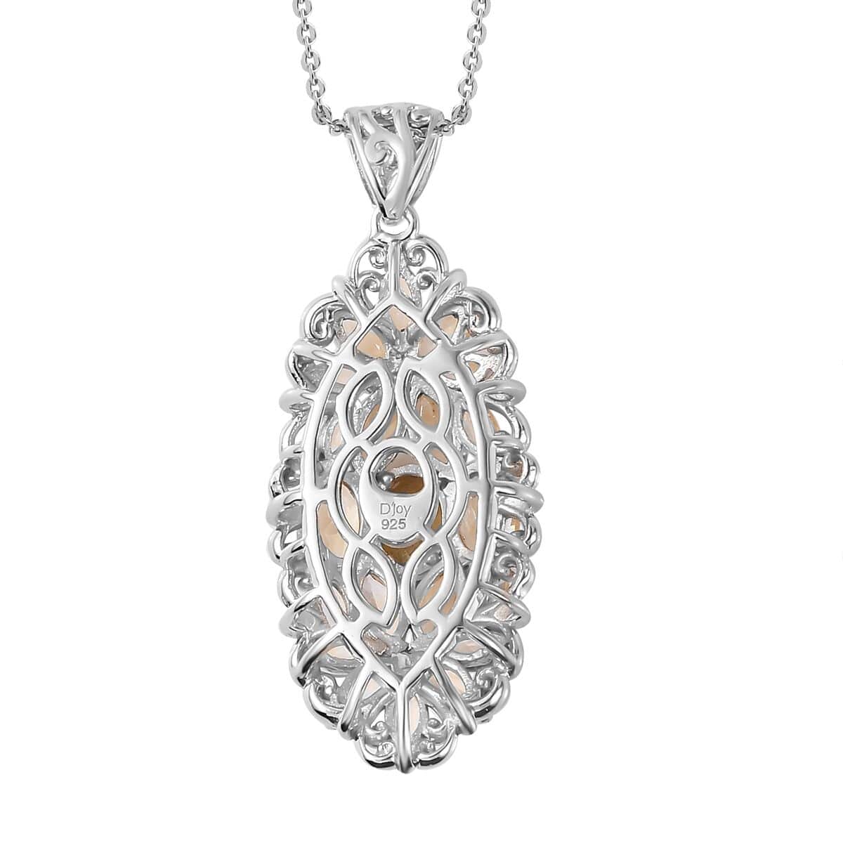 Brazilian Citrine Elongated Pendant Necklace 20 Inches in Platinum Over Sterling Silver 4.00 ctw image number 4