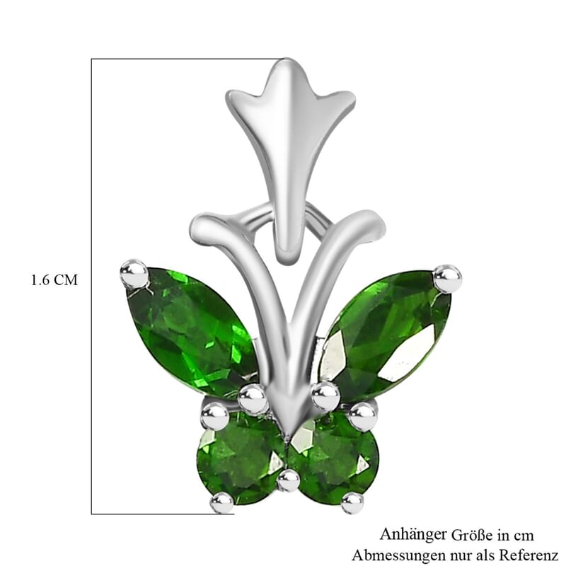 Chrome Diopside 1.68 ctw Fancy Pendant and Earring Set in Rhodium Over Sterling Silver