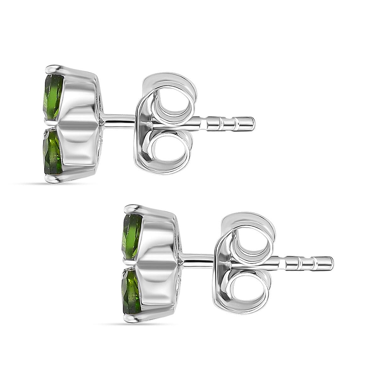 Chrome Diopside 1.68 ctw Fancy Pendant and Earring Set in Rhodium Over Sterling Silver
