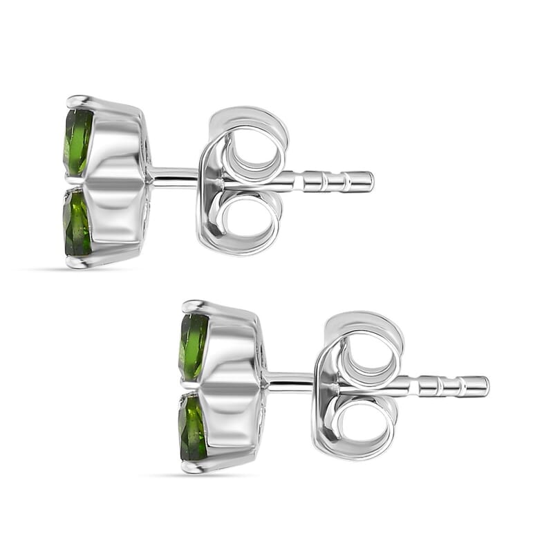 Chrome Diopside 1.68 ctw Fancy Pendant and Earring Set in Rhodium Over Sterling Silver