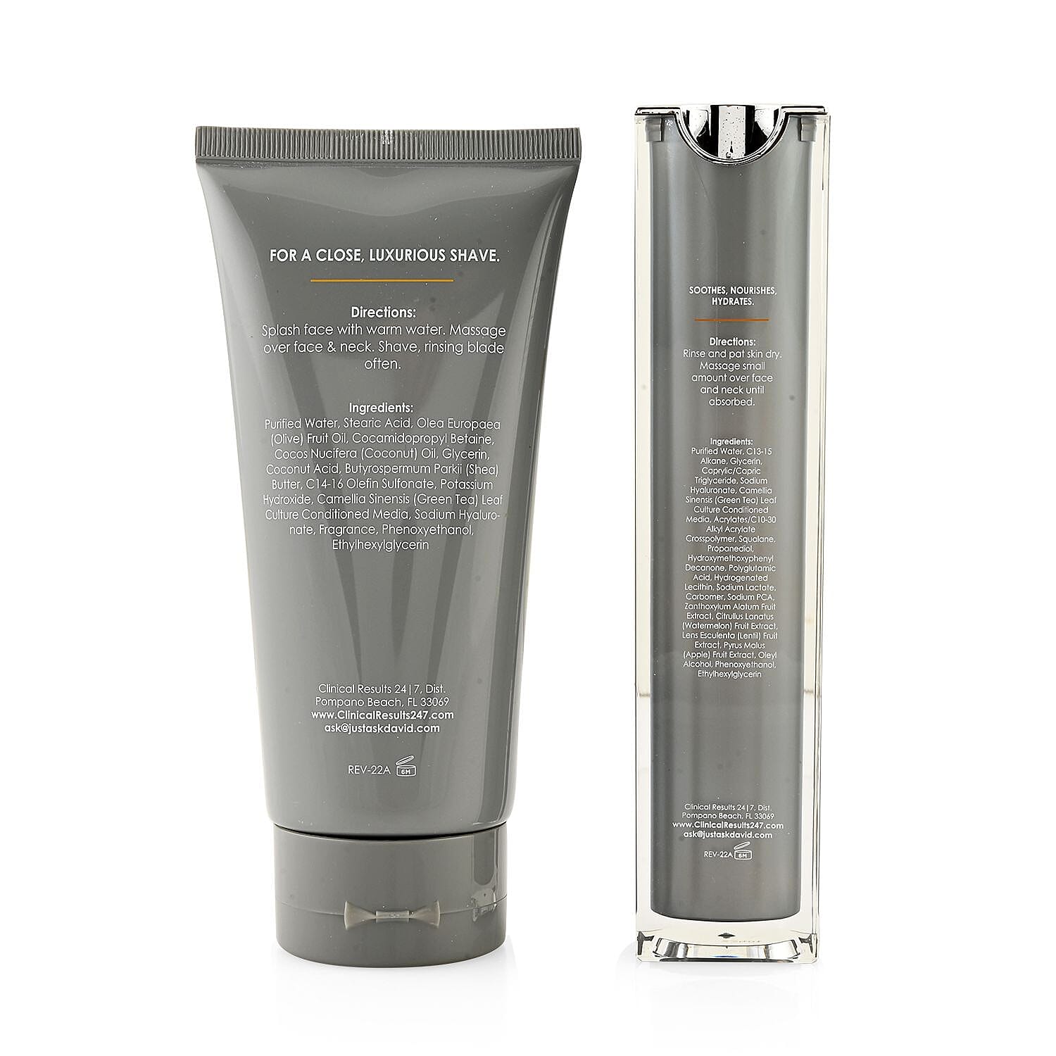 Clinical Results Men's Nasa Shave Cream 6oz and 3D Nourish After Shave 1.7oz
