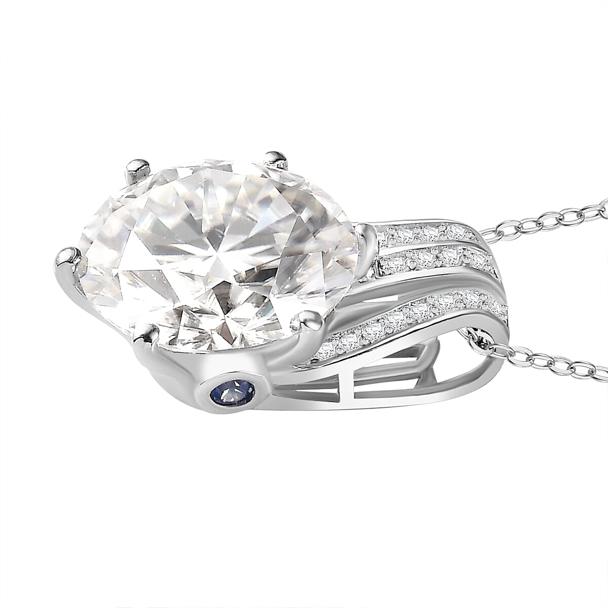 Moissanite & Ceylon Blue Sapphire - Product card gallery slide 4 (9432182685951)
