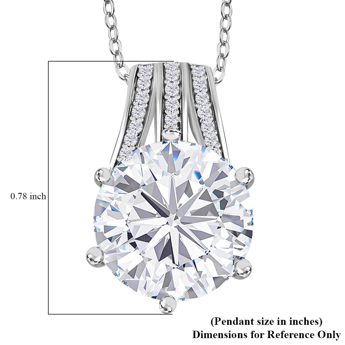 Moissanite, Ceylon Blue Sapphire Pendant Necklace (20 Inches) in Platinum Over Sterling Silver 6.15 ctw image number 5