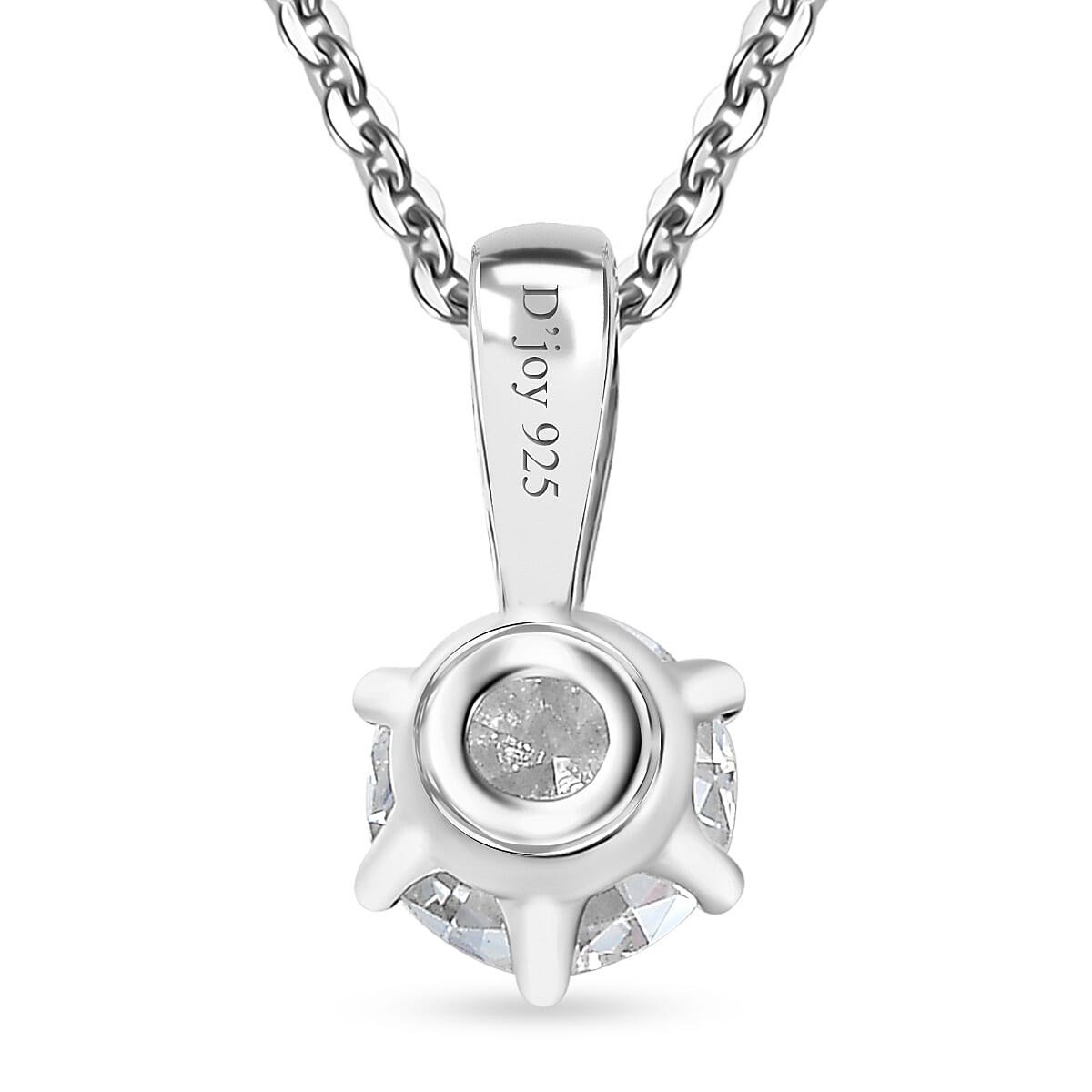 Moissanite Solitaire Pendant Necklace 20 Inches in Platinum Over Sterling Silver 1.00 ctw
