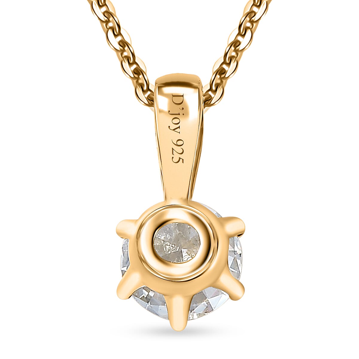 Moissanite Solitaire Pendant Necklace 20 Inches in Vermeil Yellow Gold Over Sterling Silver 1.00 ctw image number 4