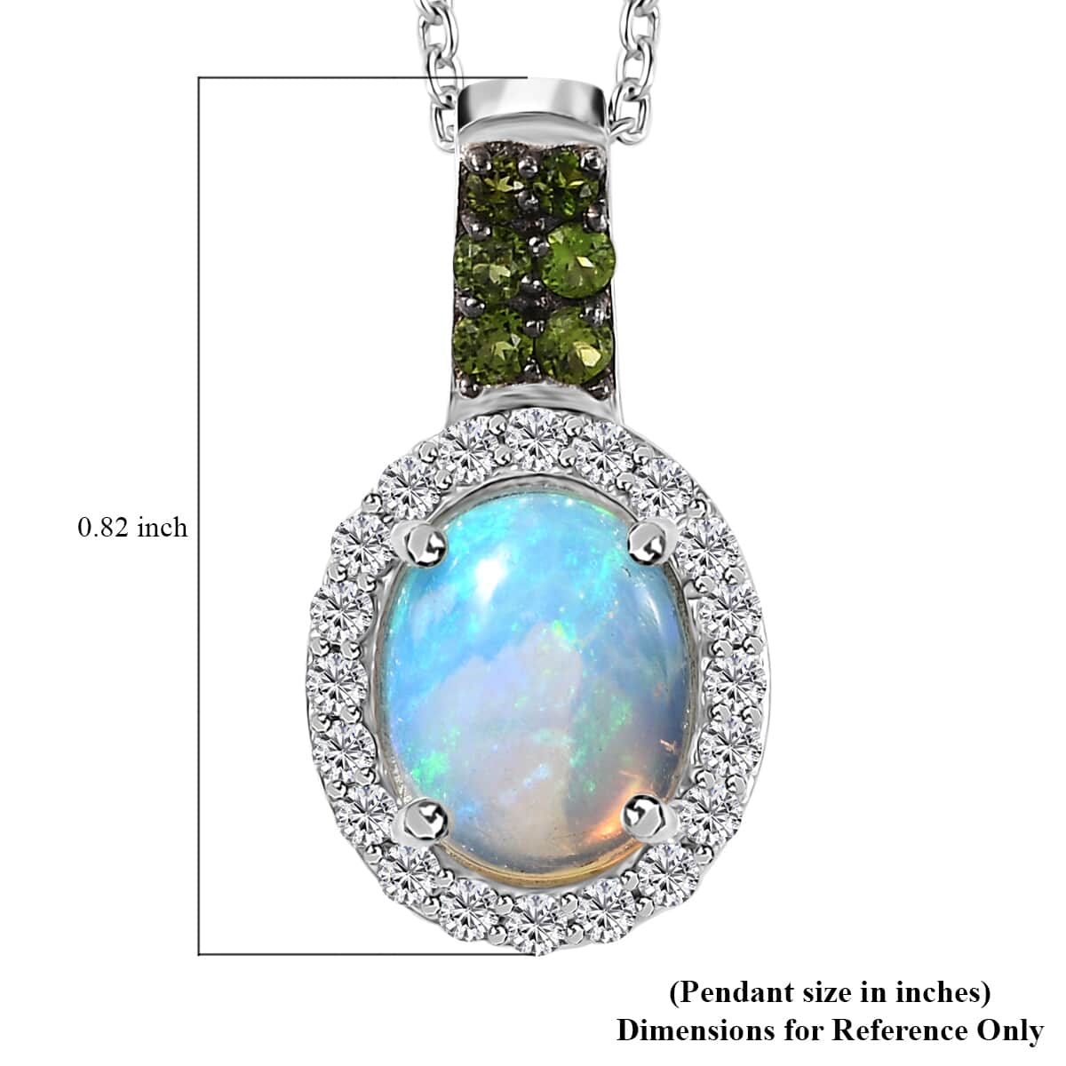 Premium Ethiopian Welo Opal and Multi Gemstone Halo Pendant Necklace 20 Inches in Platinum Over Sterling Silver 1.75 ctw image number 5