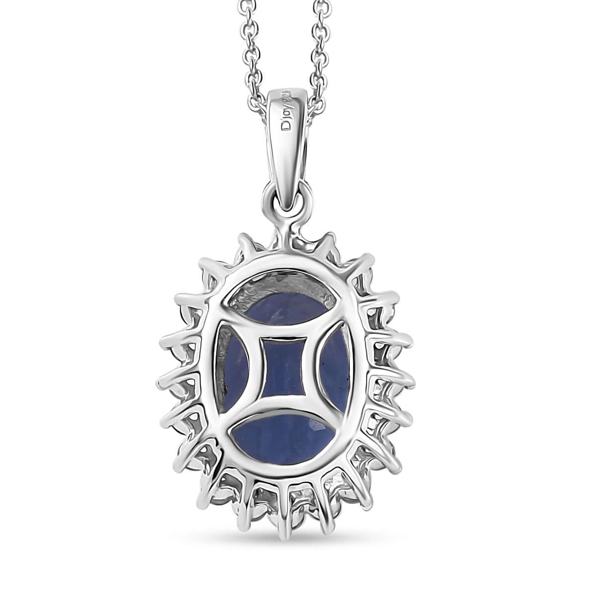 Color Change Fluorite (IR) and White Zircon Sunburst Pendant Necklace 20 Inches in Rhodium Over Sterling Silver 8.40 ctw image number 4