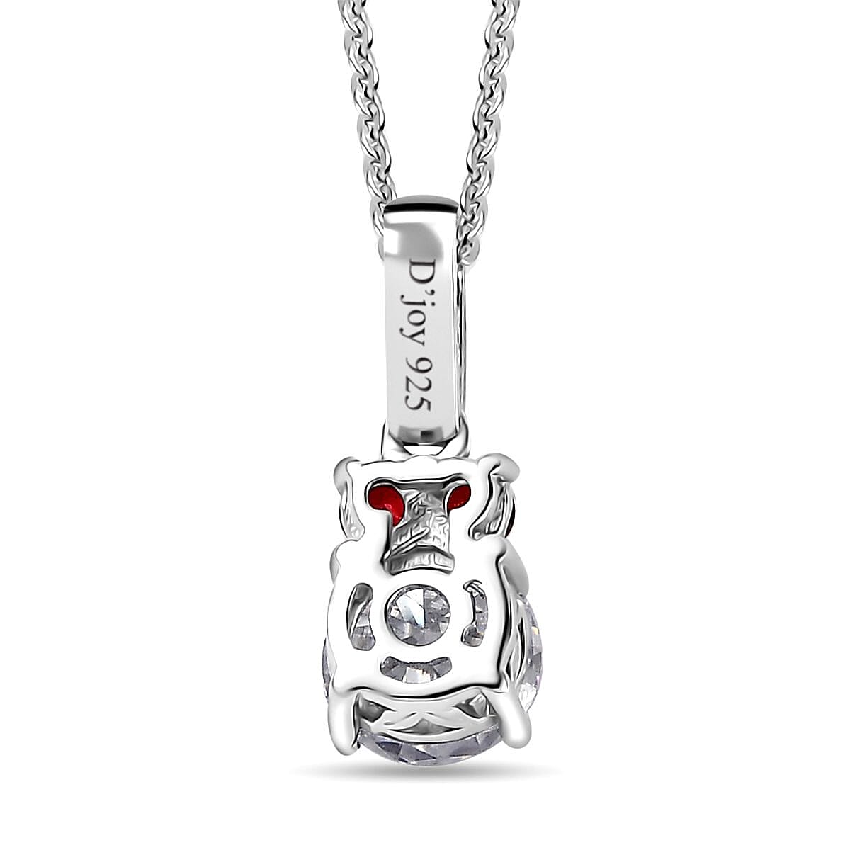 Moissanite and Anthill Garnet Pendant Necklace 20 Inches in Platinum Over Sterling Silver 1.15 ctw