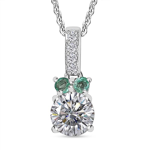 Moissanite & Kagem Zambian Emerald - Product card gallery slide 1 (9432143266047)