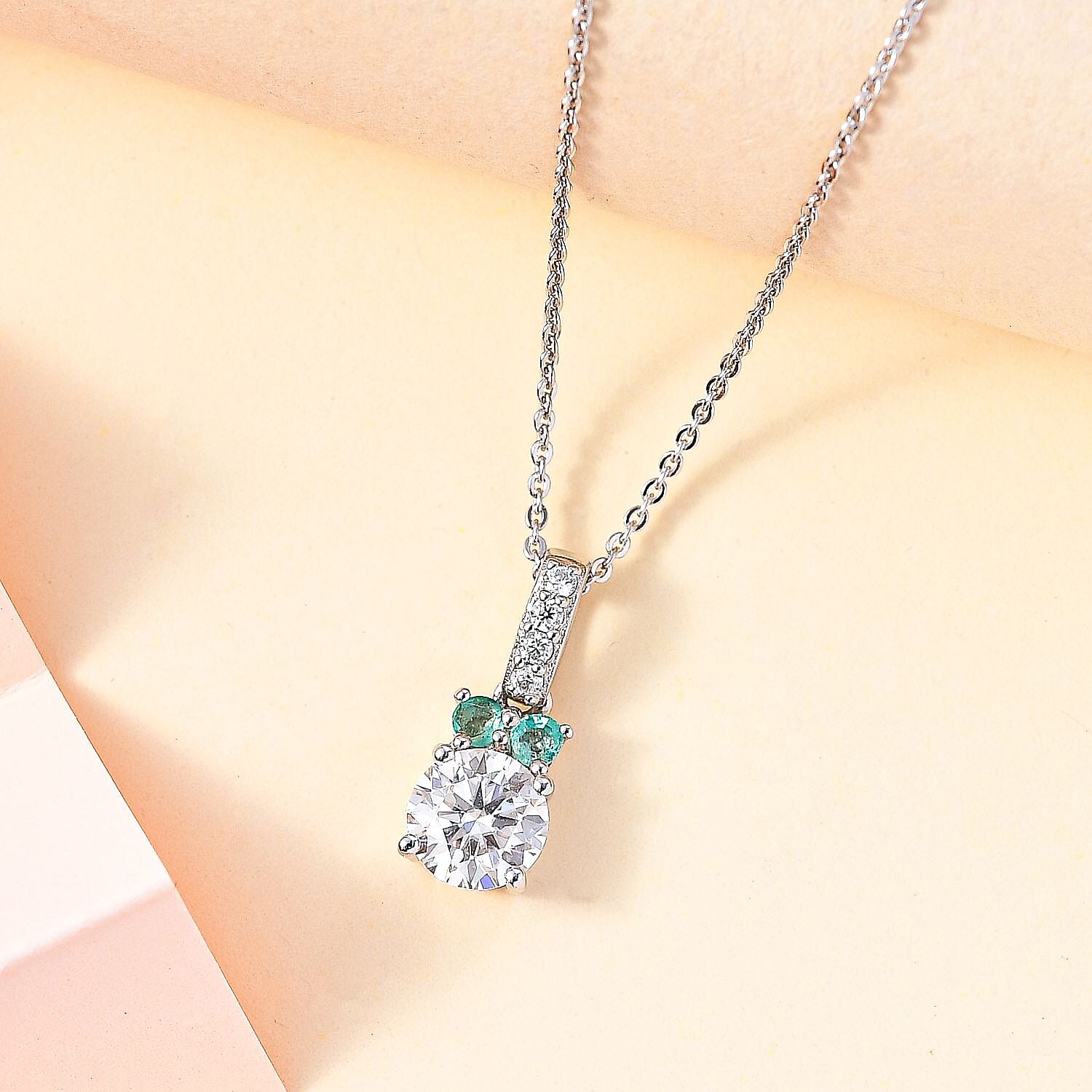 Moissanite & Kagem Zambian Emerald