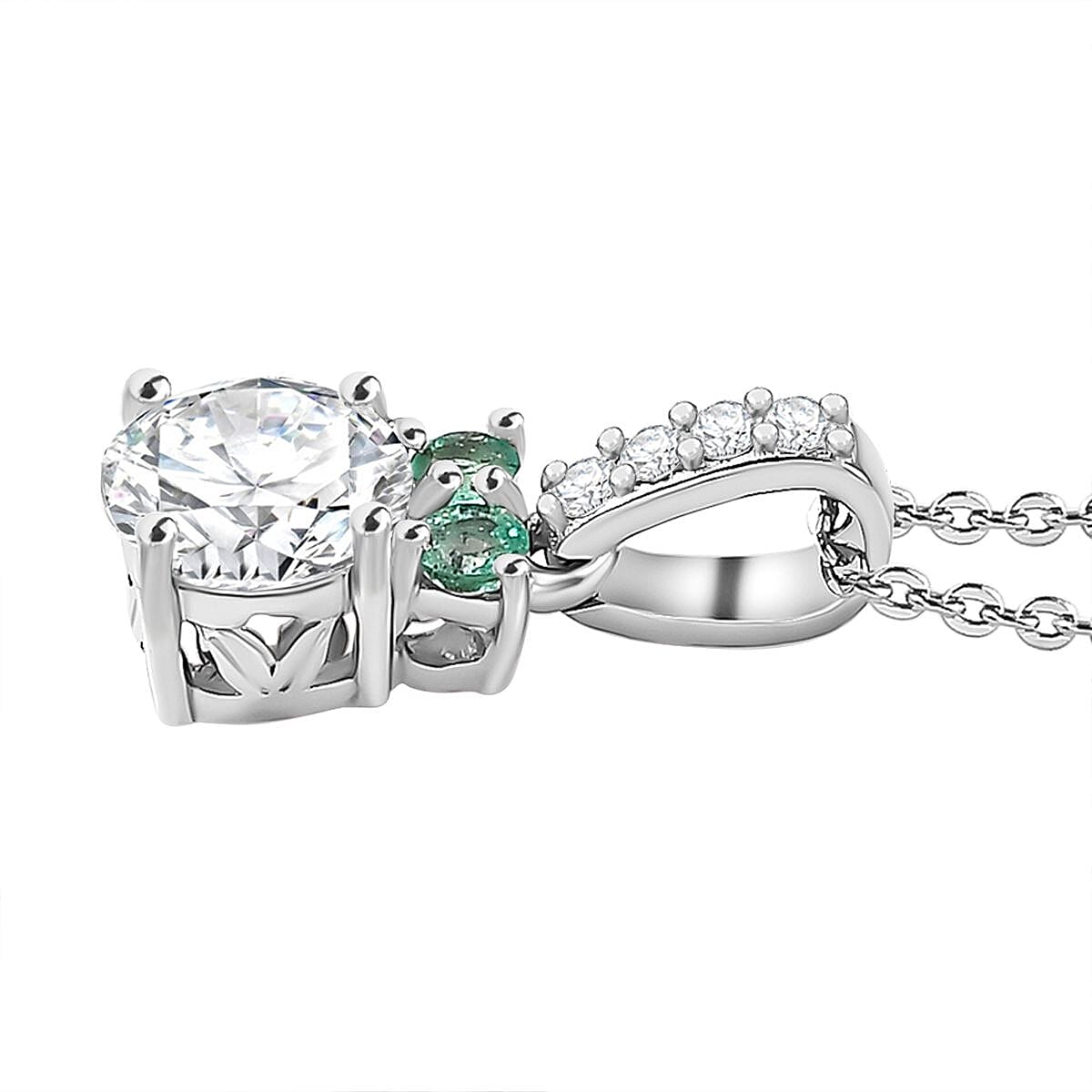 Moissanite & Kagem Zambian Emerald