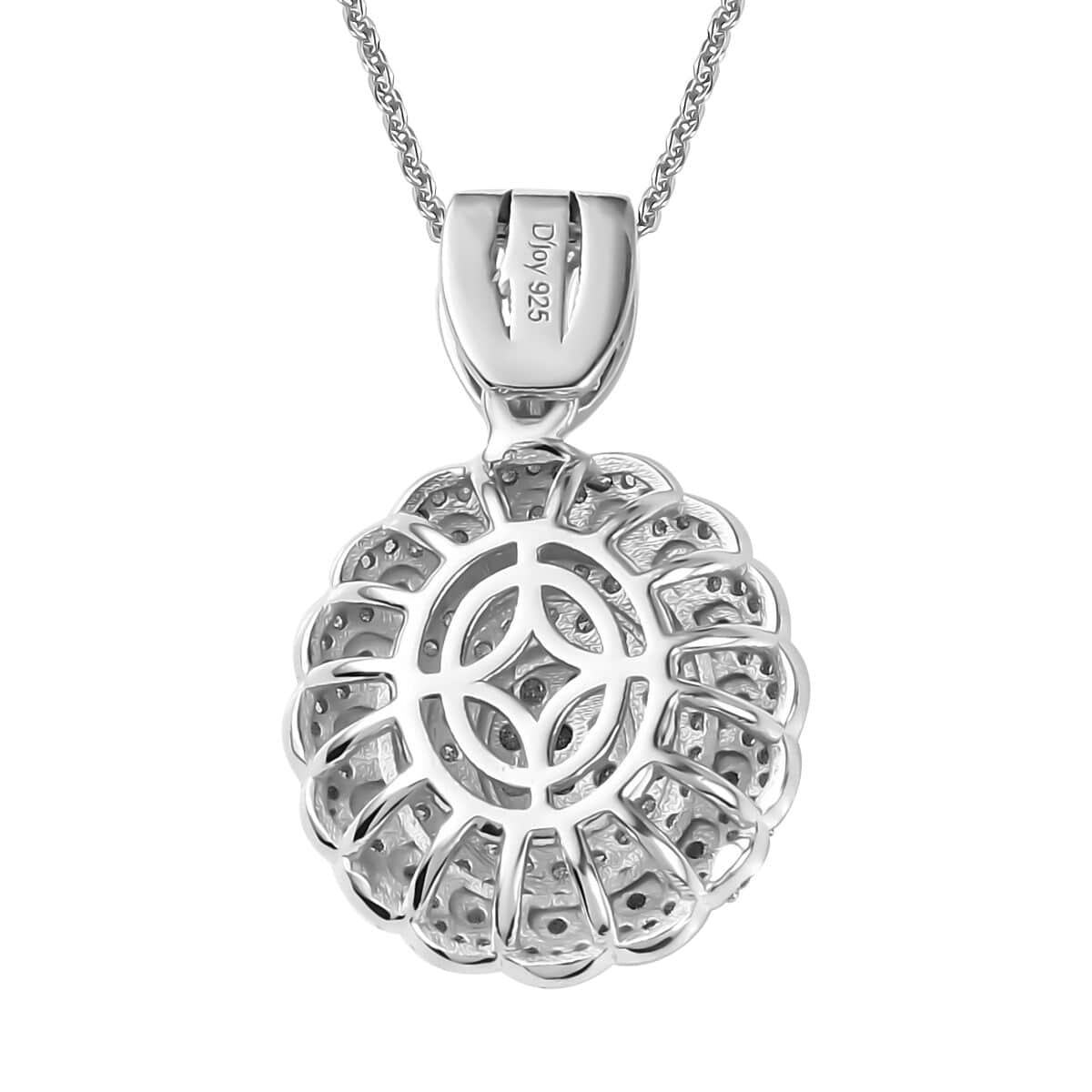 Natural Yellow Diamond I3 and White Diamond Pendant Necklace 20 Inches in Rhodium Over Sterling Silver 1.00 ctw image number 4