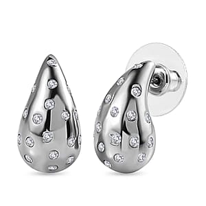 Set of 2 Moissanite Raindrop Tear Drop Statement Earrings in Vermeil YG and Platinum Over Sterling Silver 1.90 ctw
