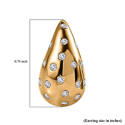 Set of 2 Moissanite Raindrop Tear Drop Statement Earrings in Vermeil YG and Platinum Over Sterling Silver 1.90 ctw