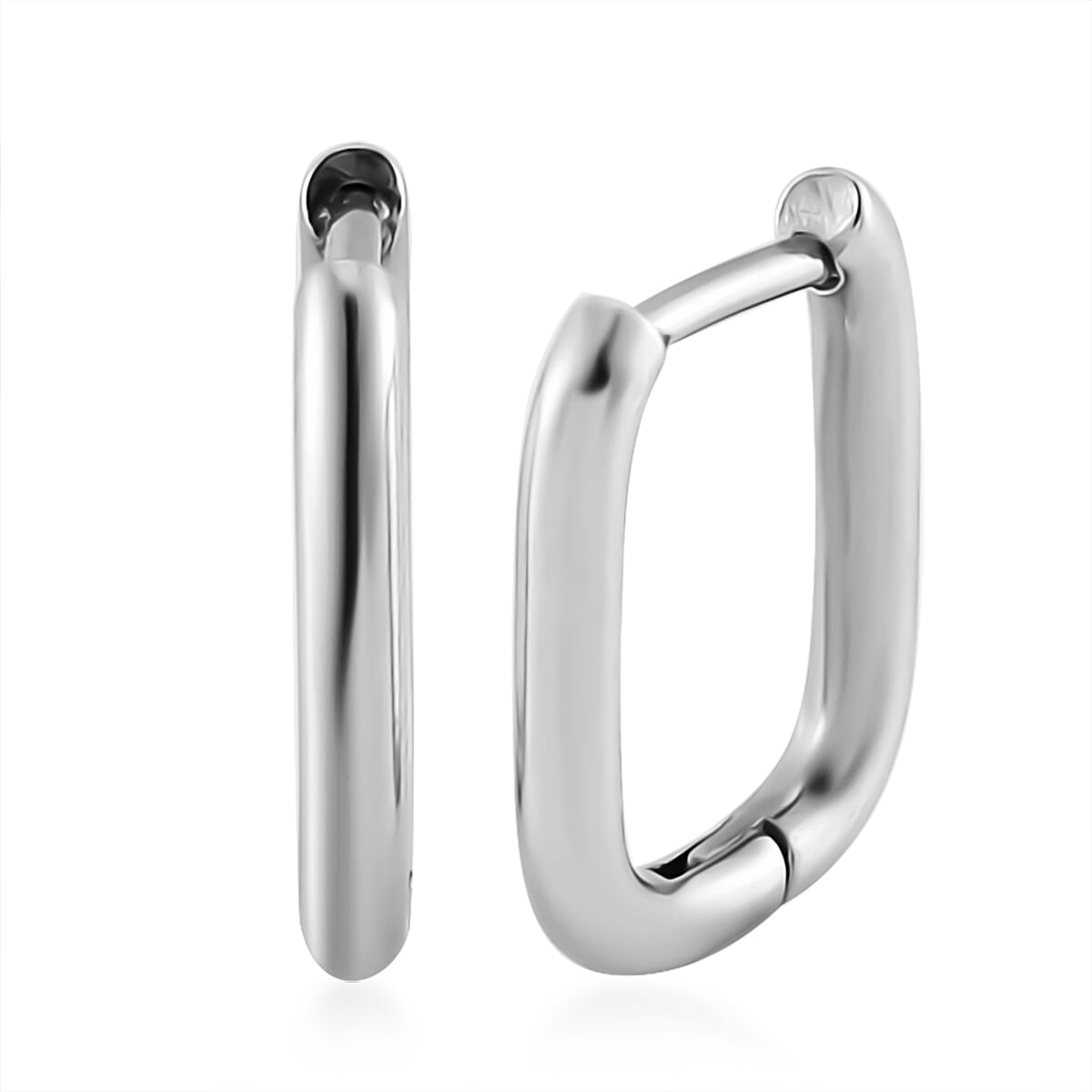 Set of 3 Soft Square Hoop Earrings in Stainless Steel