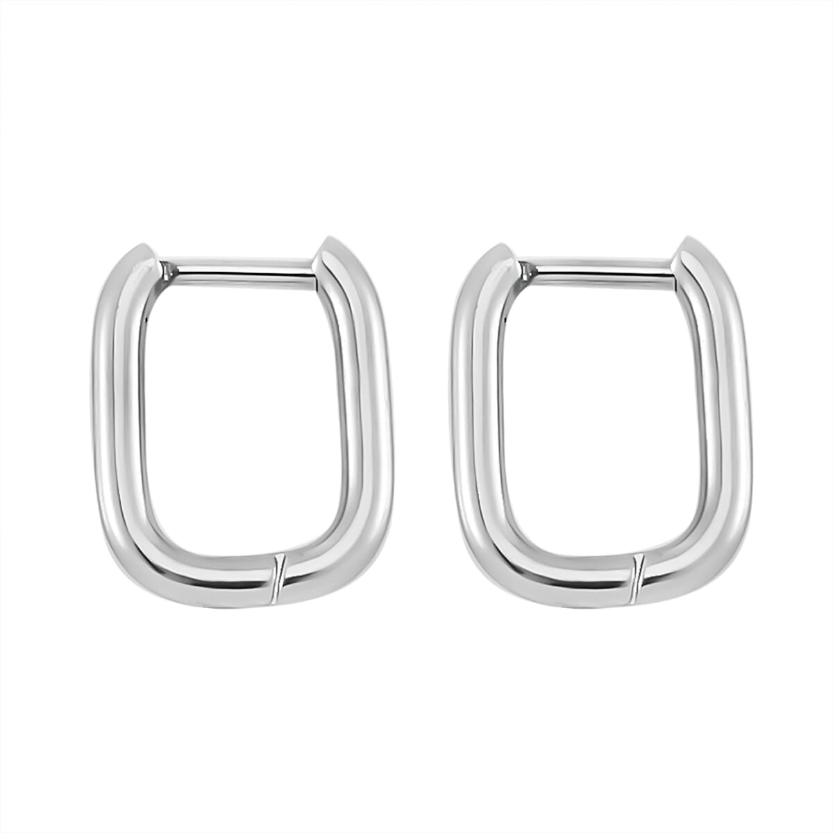 Set of 3 Soft Square Hoop Earrings in Stainless Steel