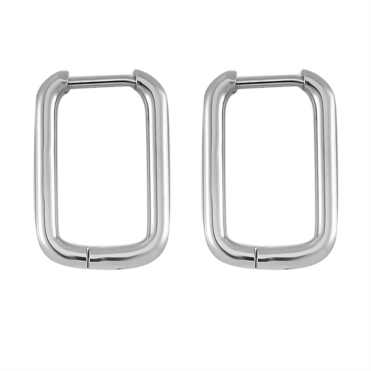 Set of 3 Soft Square Hoop Earrings in Stainless Steel