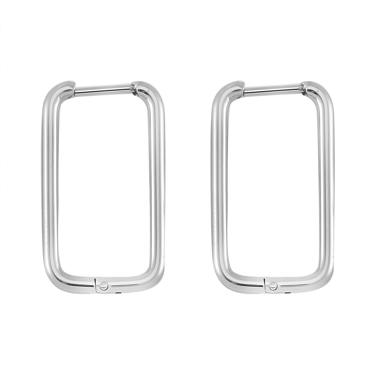 Set of 3 Soft Square Hoop Earrings in Stainless Steel