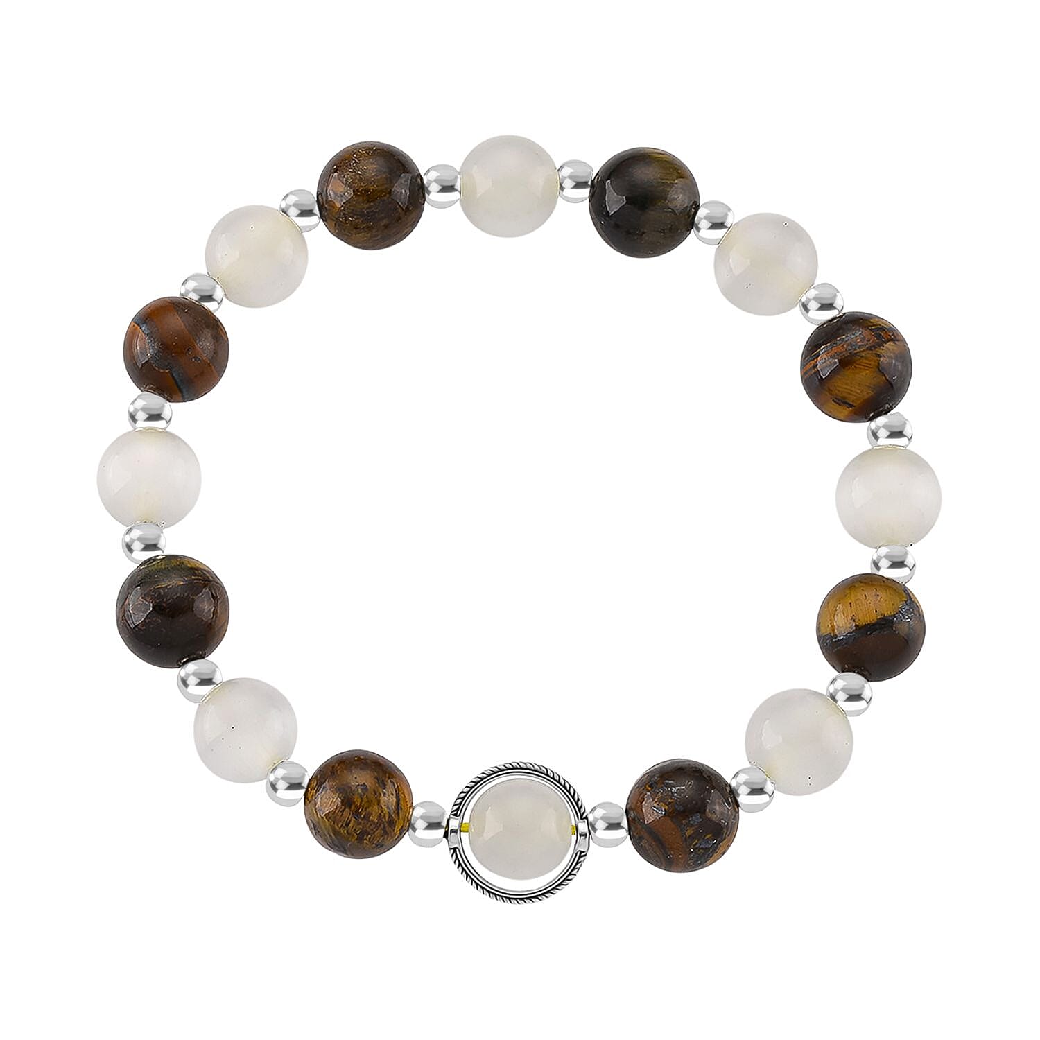 Multi Gemstone 180.00 ctw Set of 3 Bracelet in Silvertone