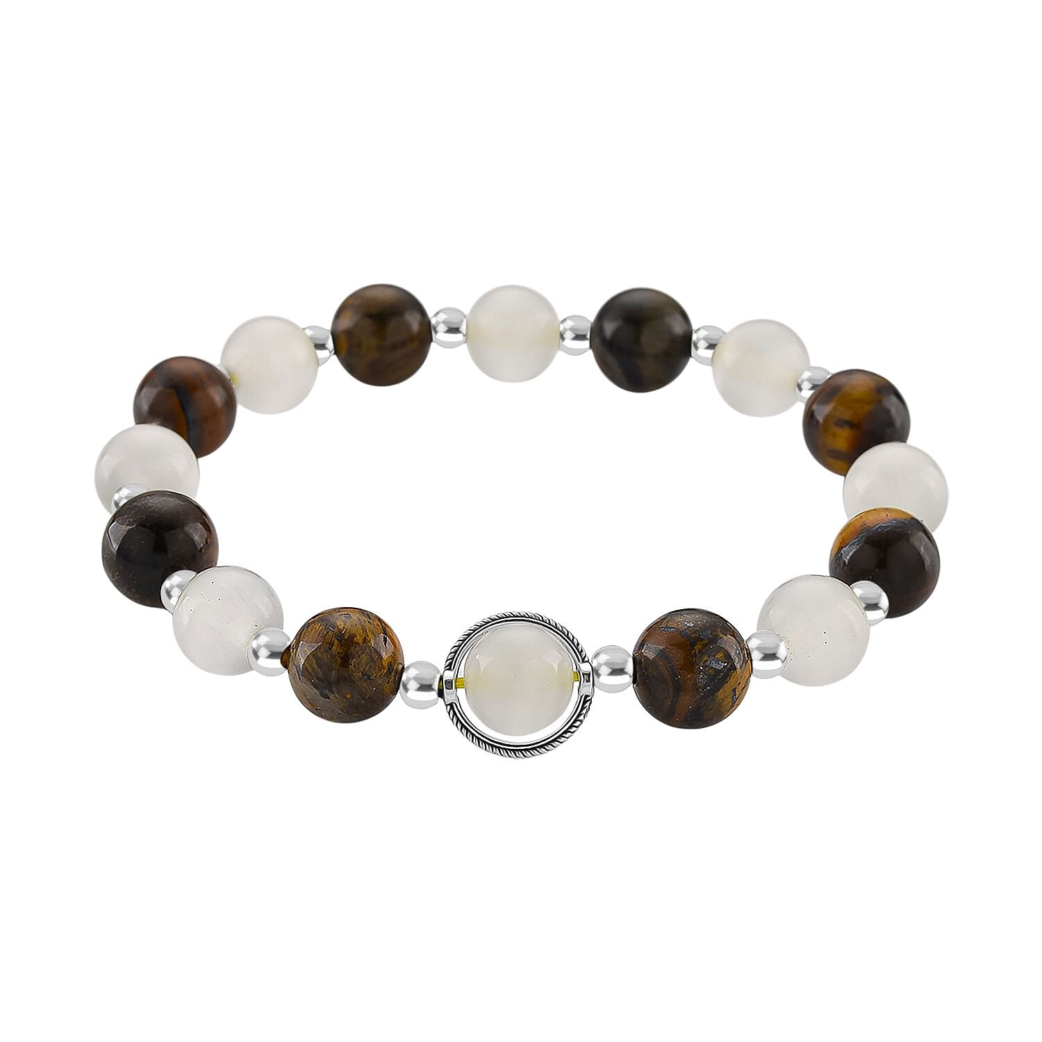 Multi Gemstone 180.00 ctw Set of 3 Bracelet in Silvertone