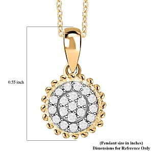 White Diamond Pendant Necklace in Vermeil YG Over Sterling Silver (20, 18 Inches)
