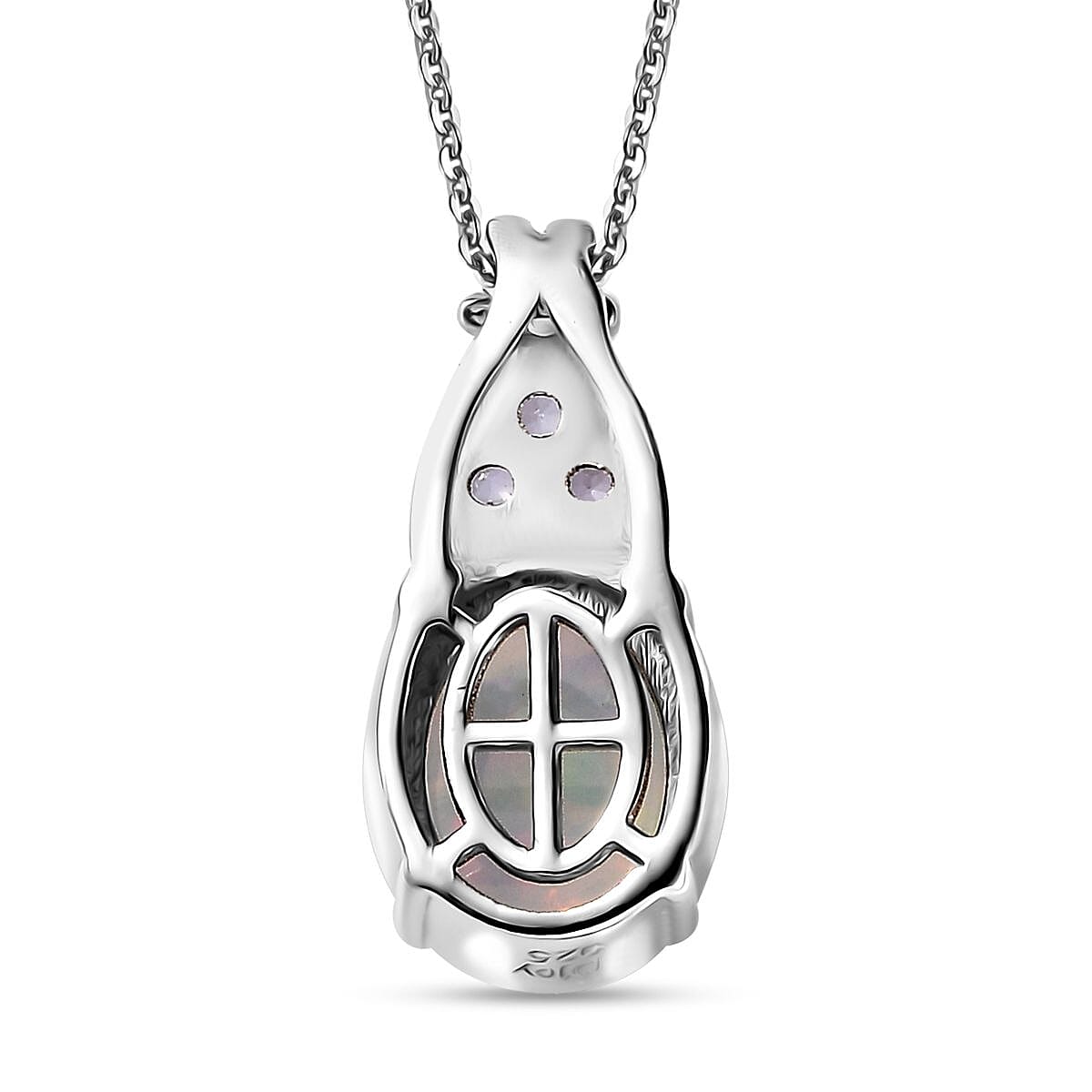 Premium Ethiopian Welo Opal and Tanzanite Pendant Necklace 20 Inches in Platinum Over Sterling Silver 1.30 ctw image number 5