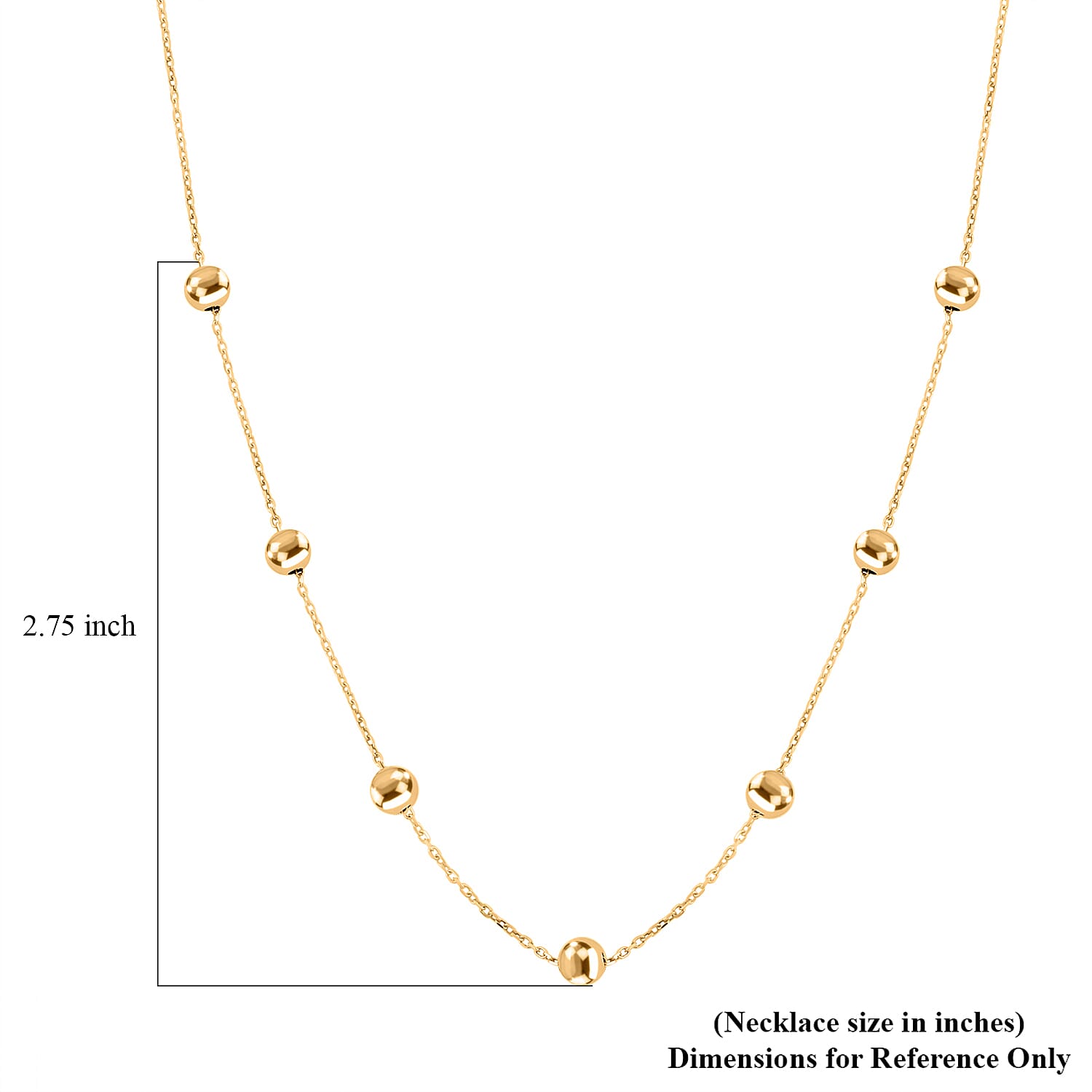 Italian 10K Yellow Gold Beaded Bracelet (7.00-8.00In) and Necklace 18-20 Inches 2.90 Grams
