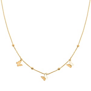 Italian Butterfly Bracelet in 10K Yellow Gold (7.00-8.00In) and Necklace 18-20 Inches 2.32 Grams