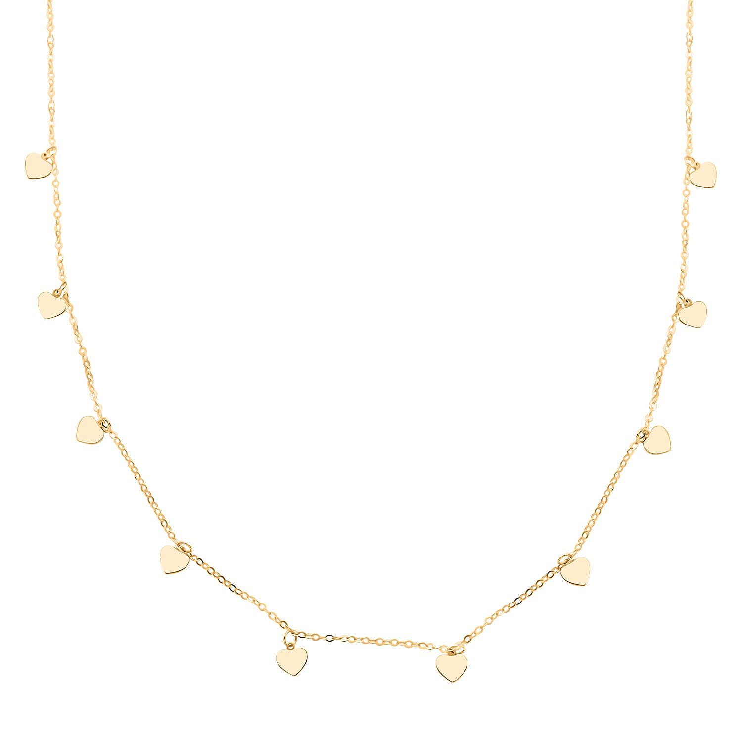 Italian Heart Bracelet (7.00-8.00In) and Necklace 18-20 Inches in 10K Yellow Gold 1.95 Grams