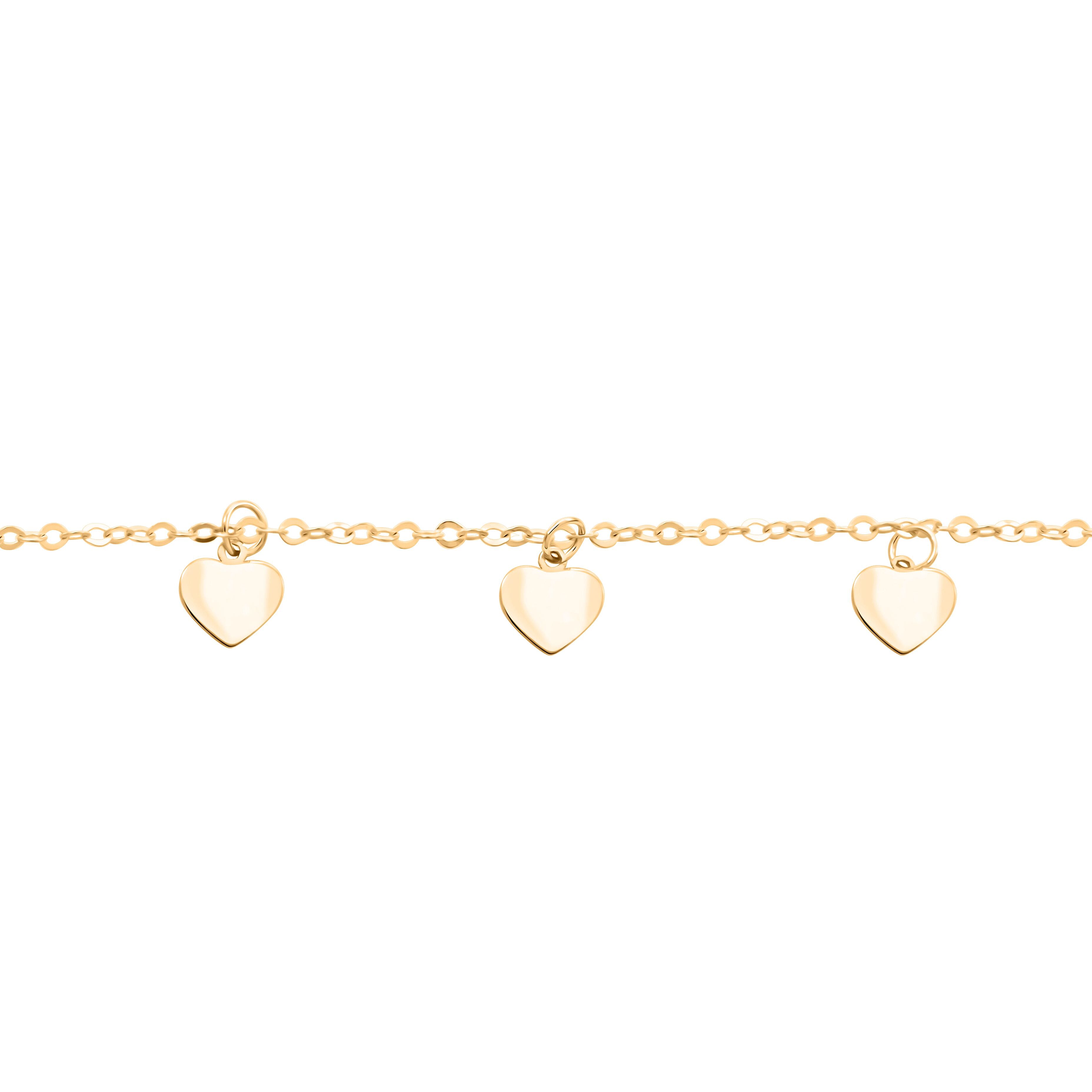 Italian Heart Bracelet (7.00-8.00In) and Necklace 18-20 Inches in 10K Yellow Gold 1.95 Grams