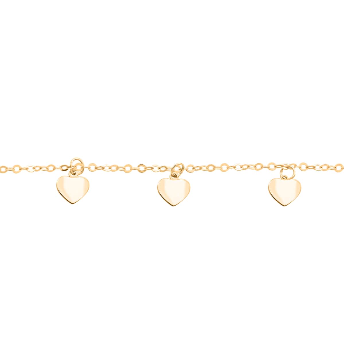 Italian Heart Bracelet (7.00-8.00In) and Necklace 18-20 Inches in 10K Yellow Gold 1.95 Grams image number 5