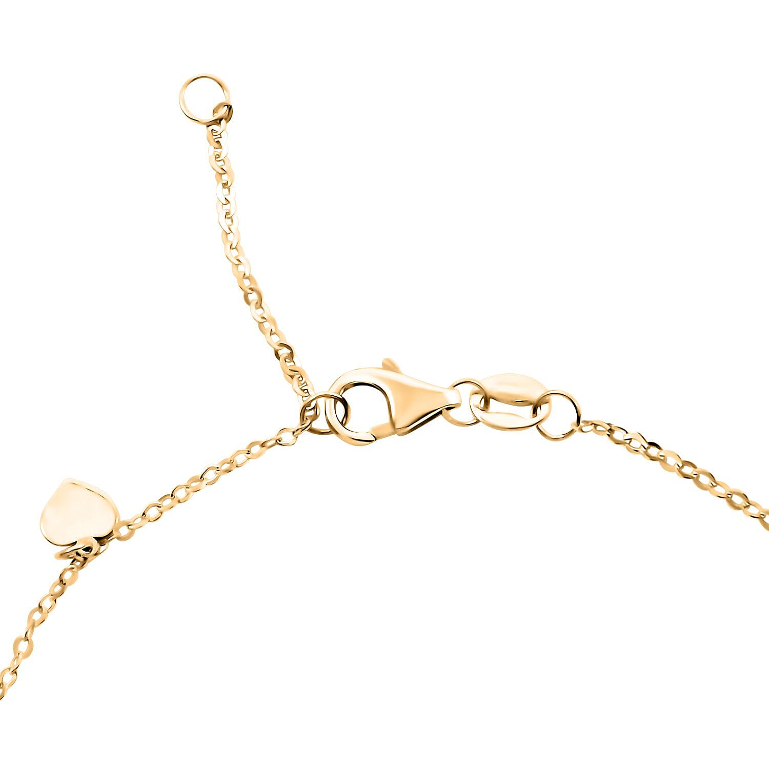 Italian Heart Bracelet (7.00-8.00In) and Necklace 18-20 Inches in 10K Yellow Gold 1.95 Grams