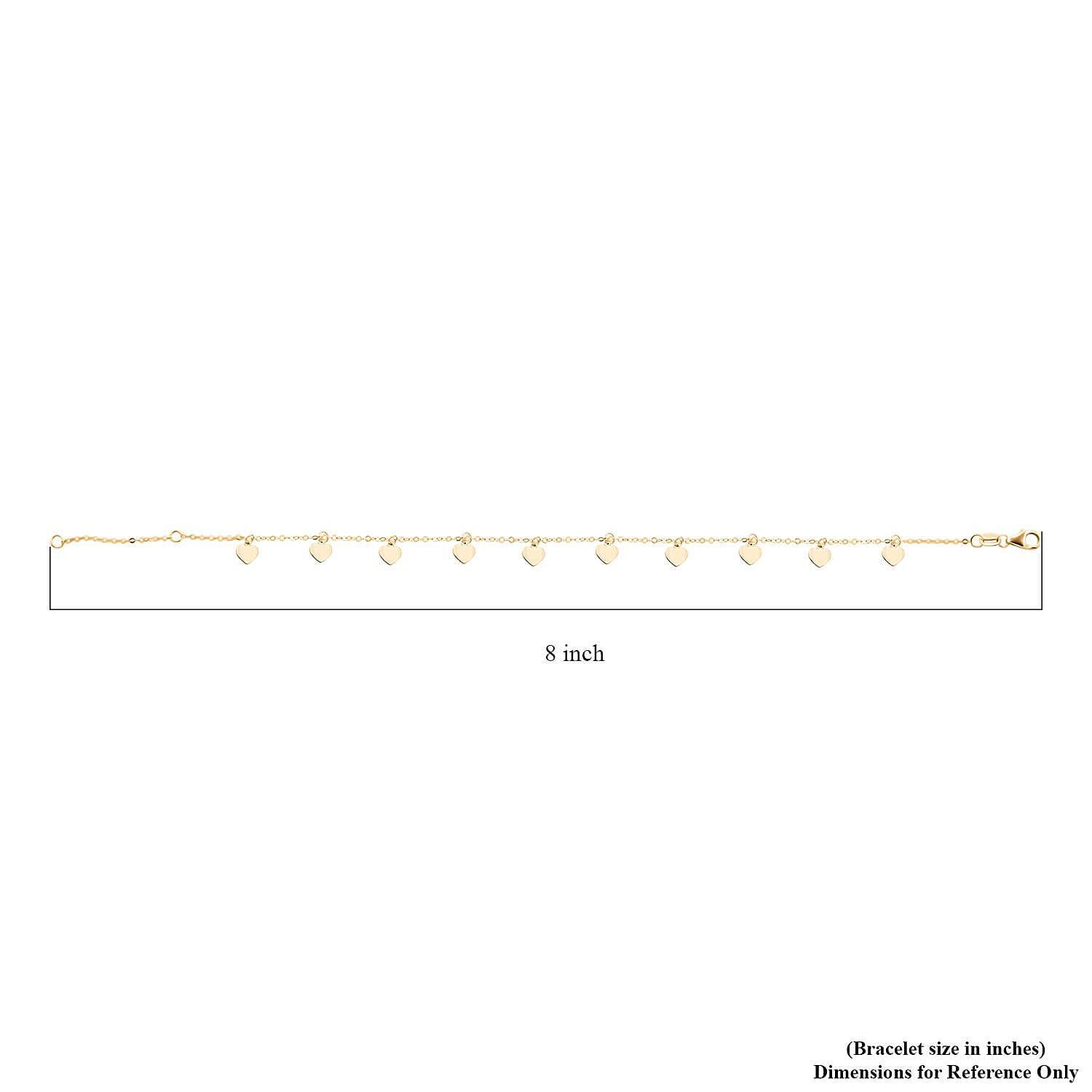 Italian Heart Bracelet (7.00-8.00In) and Necklace 18-20 Inches in 10K Yellow Gold 1.95 Grams