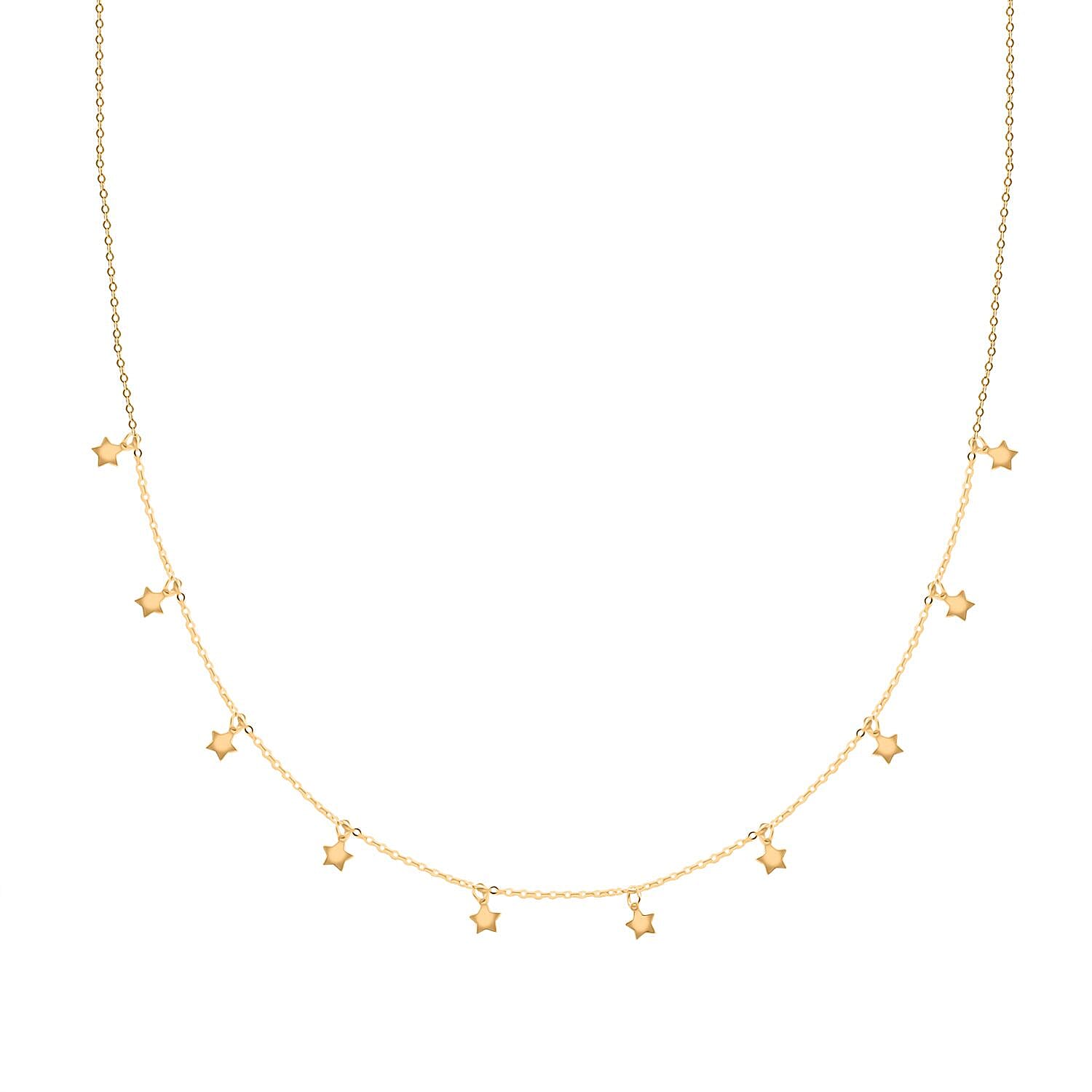 Italian Star Bracelet (7.00-8.00In) and Necklace 18-20 Inches in 10K Yellow Gold 1.80 Grams