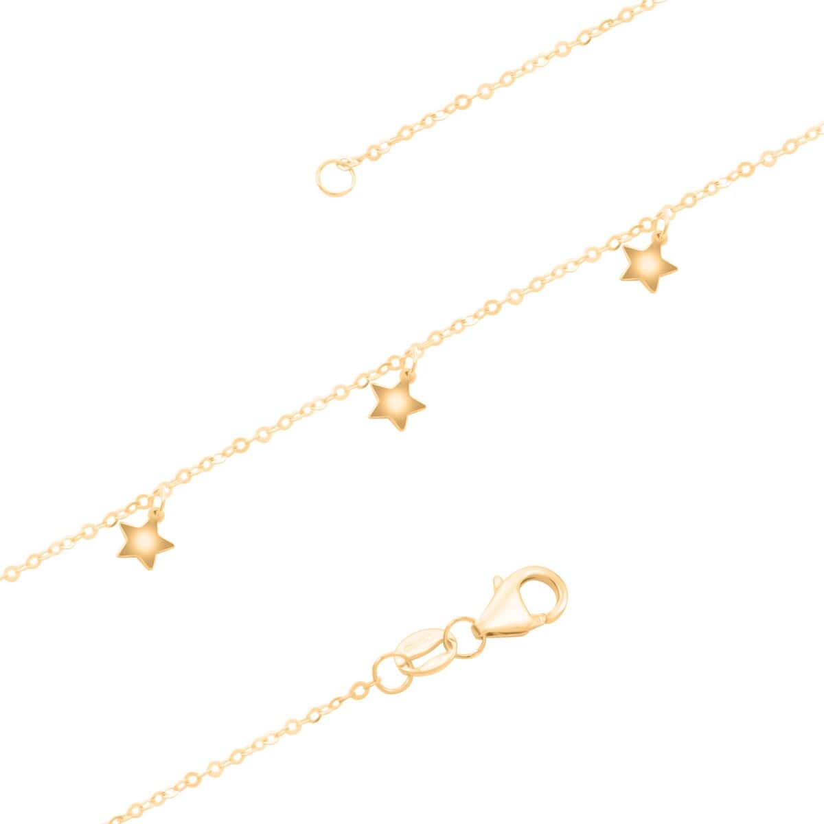 Italian Star Bracelet (7.00-8.00In) and Necklace 18-20 Inches in 10K Yellow Gold 1.80 Grams image number 3