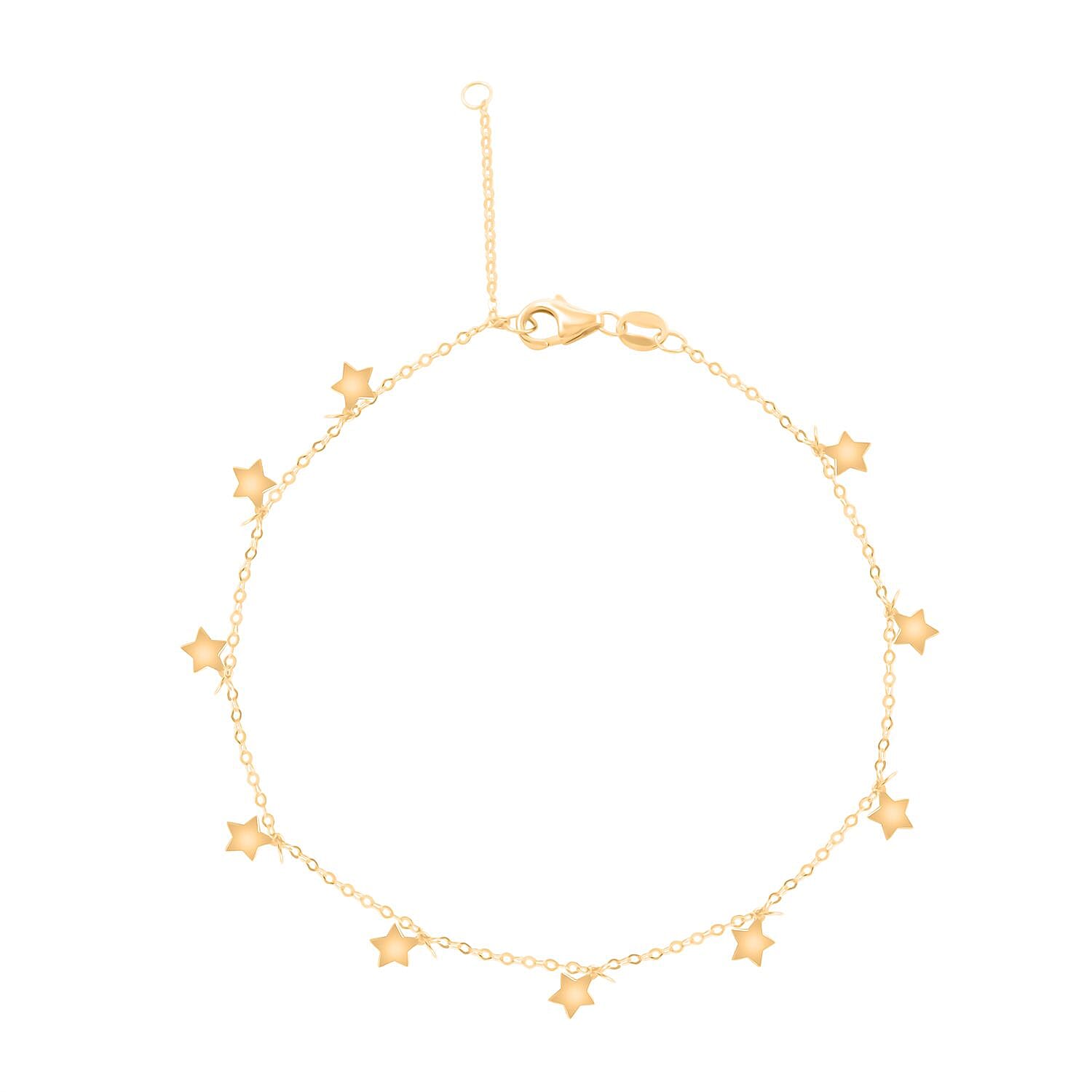 Italian Star Bracelet (7.00-8.00In) and Necklace 18-20 Inches in 10K Yellow Gold 1.80 Grams