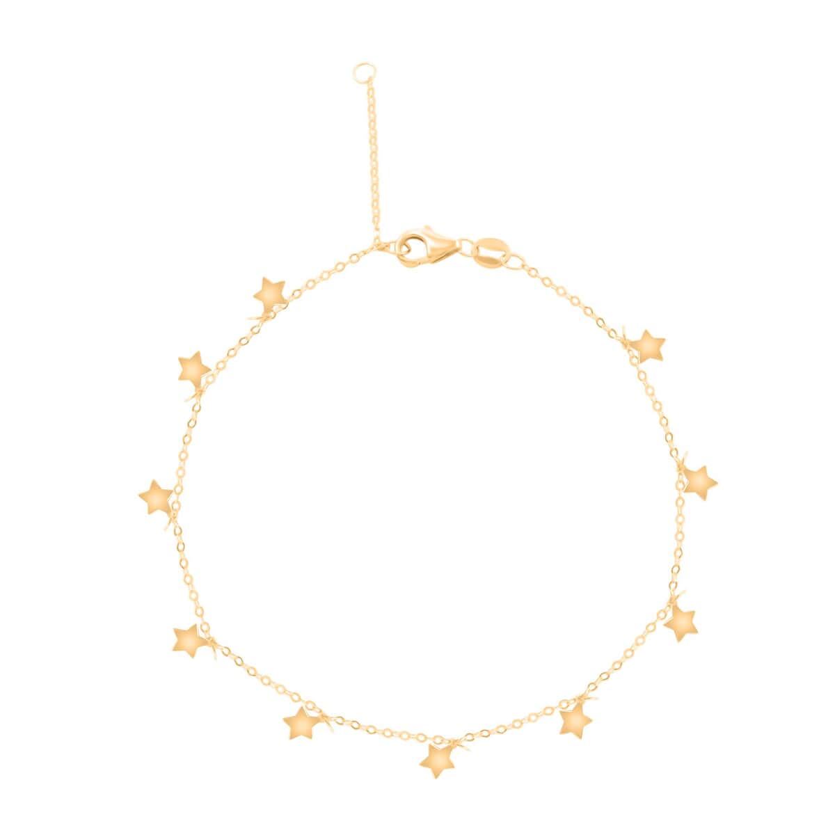 Italian Star Bracelet (7.00-8.00In) and Necklace 18-20 Inches in 10K Yellow Gold 1.80 Grams image number 4