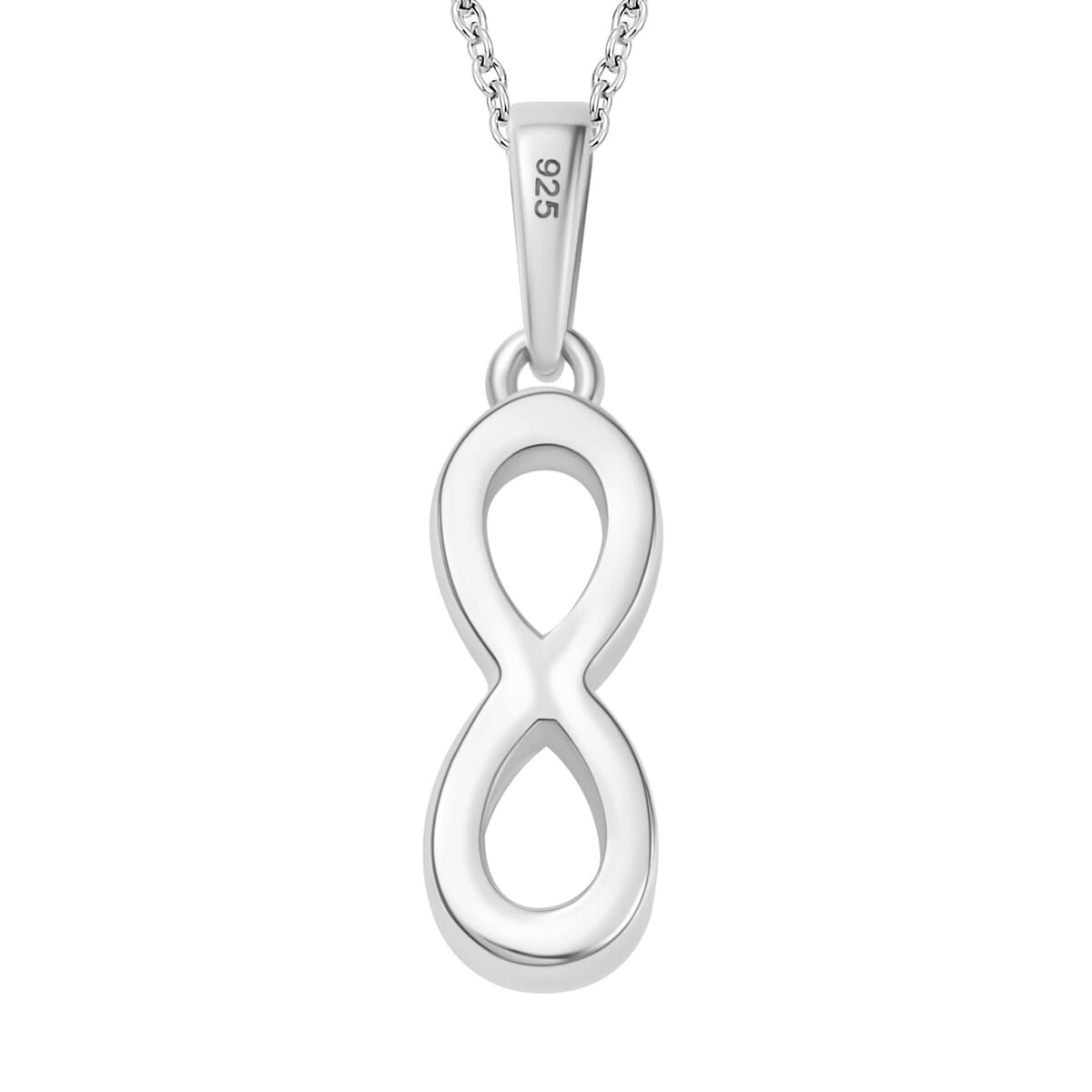 Sterling Silver Infinity Pendant with Stainless Steel Necklace 20 Inches image number 4