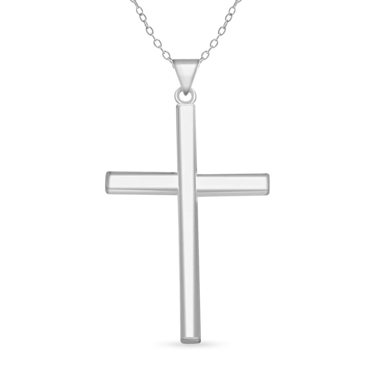 Sterling Silver Cross Pendant Necklace 18 Inches 2.35 Grams image number 0