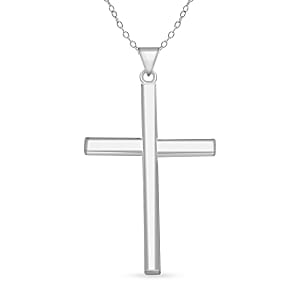 Cross Pendant Necklace in Sterling Silver 18 Inches 3 Grams