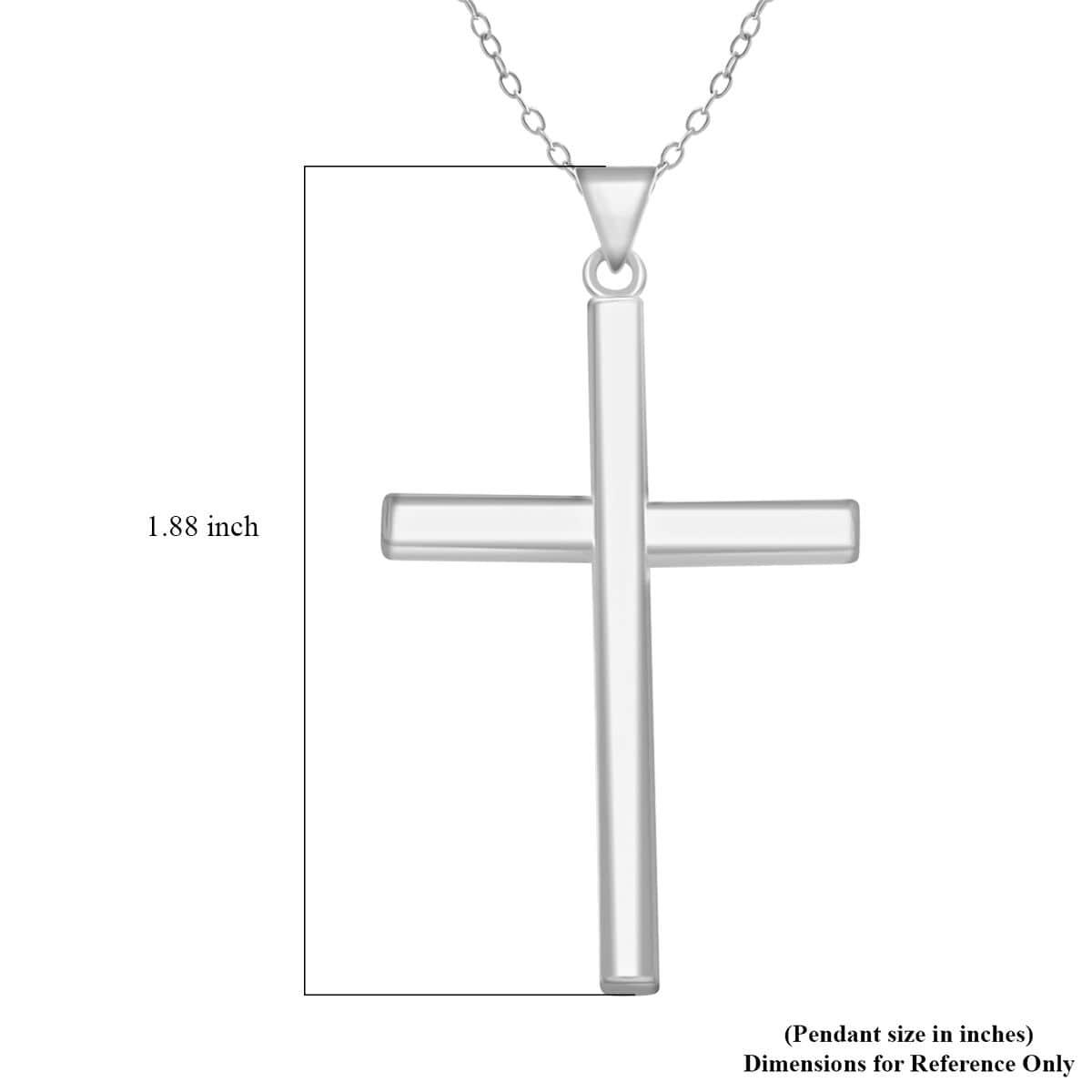 Sterling Silver Cross Pendant Necklace 18 Inches 2.35 Grams image number 5