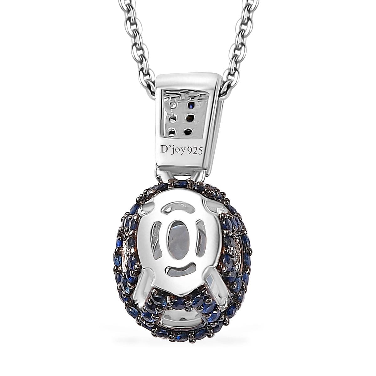 Santa Maria Aquamarine and Multi Gemstone Pendant Necklace 20 Inches in Platinum Over Sterling Silver 2.20 ctw